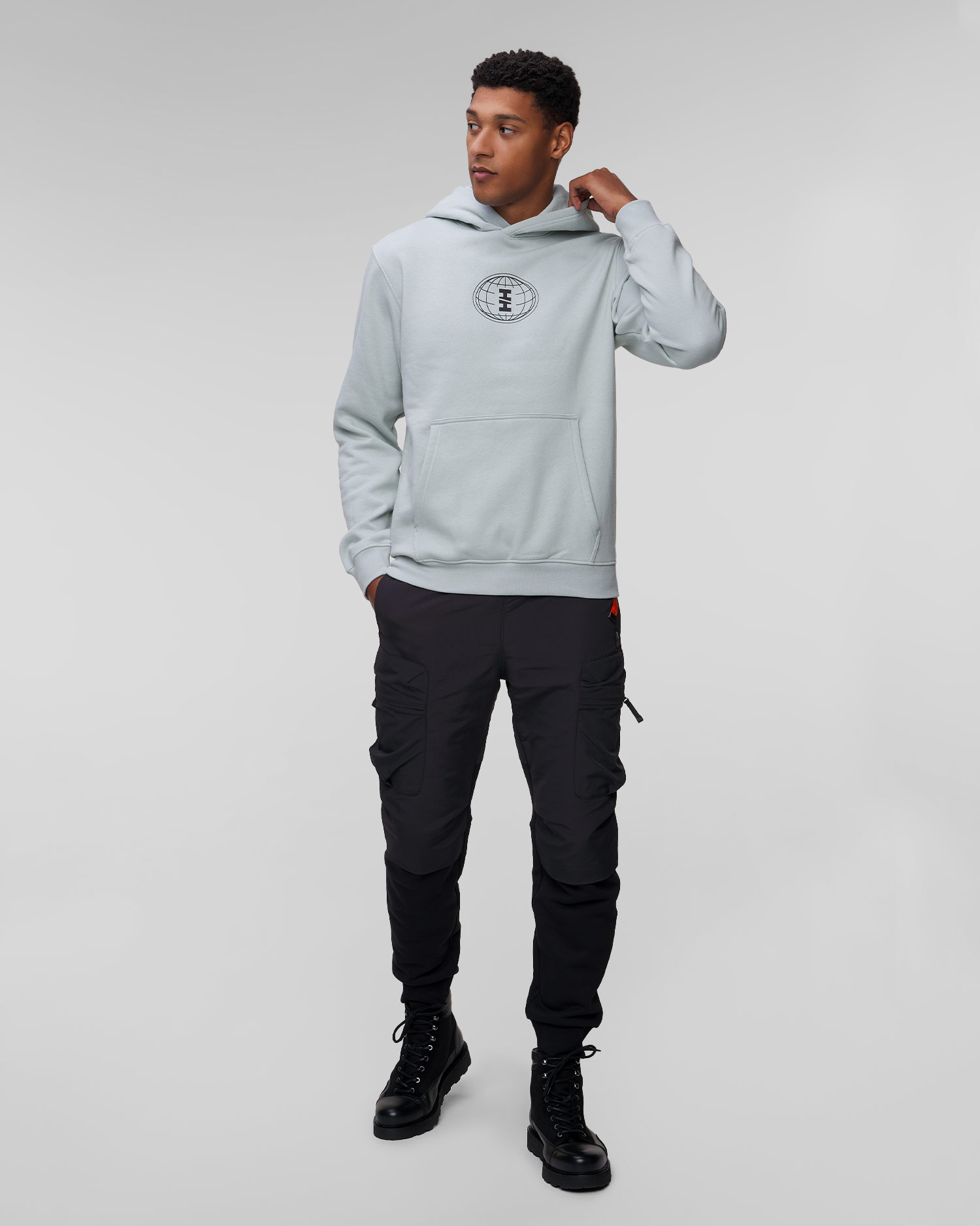 Helly Hansen Cotton Fleece Graphic Hoodie Herren-Sweatshirt in Hellgrün