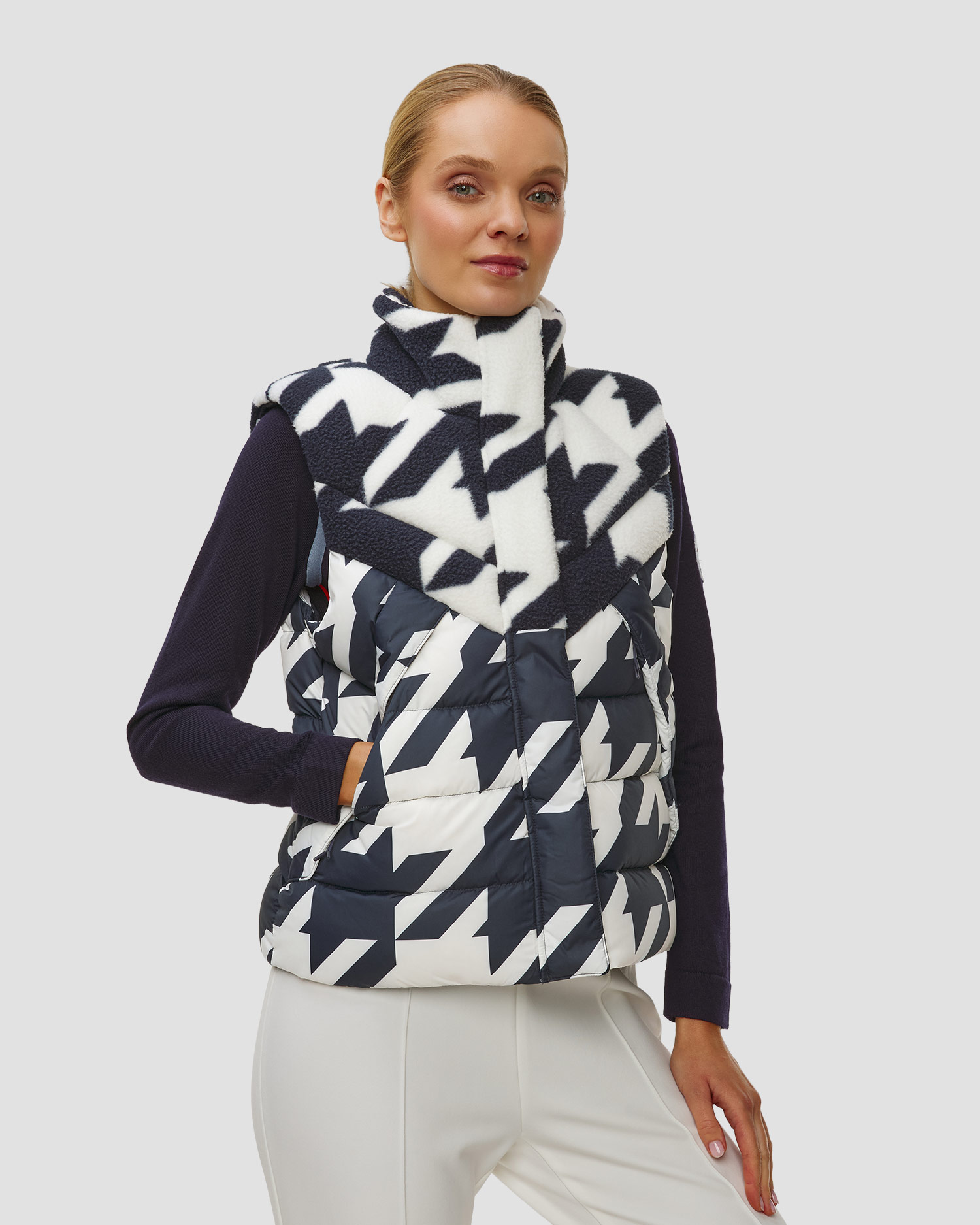 Dámska vesta Helly Hansen W Bliss Down Vest tmavomodro-biela