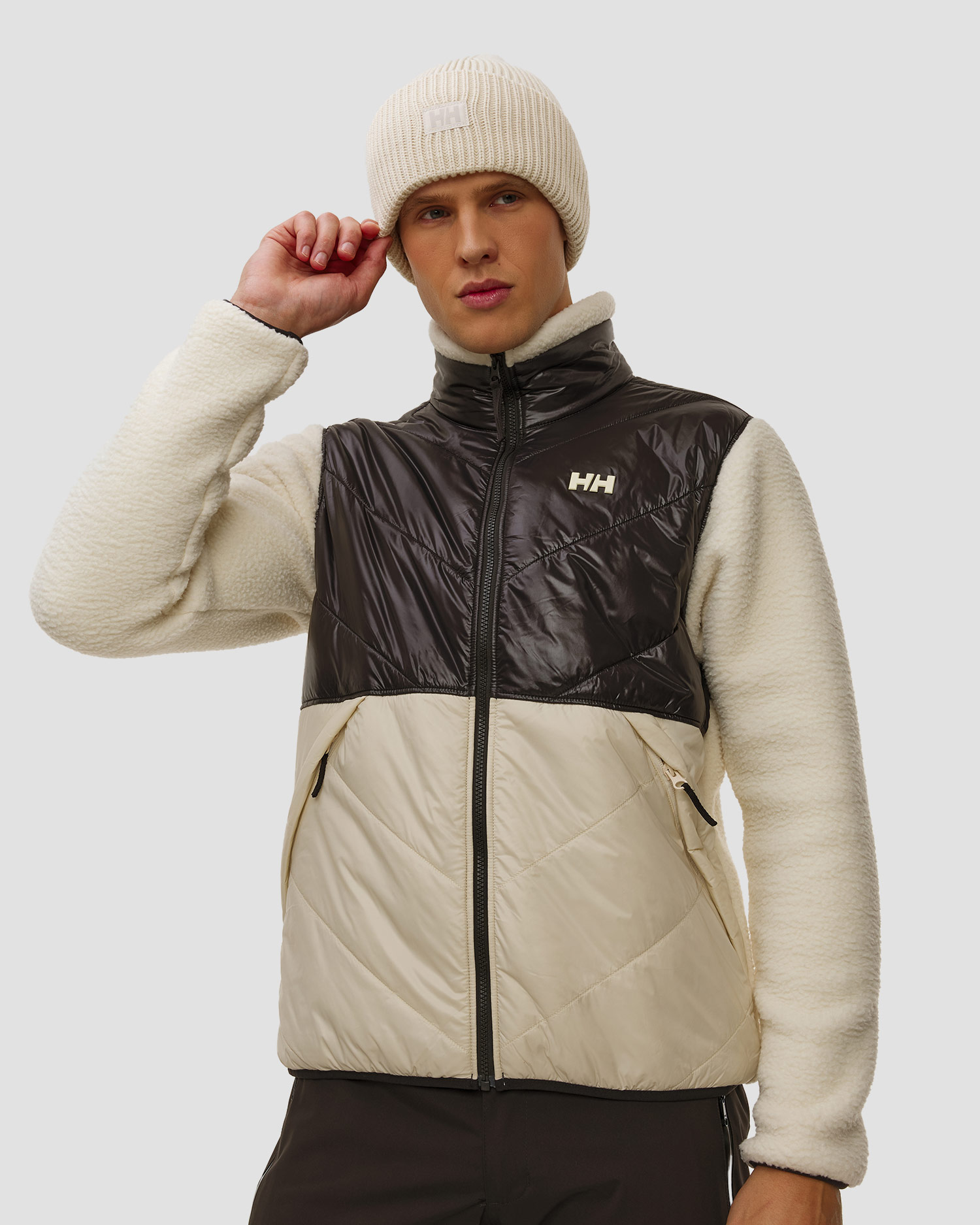 Geacă hibridă pentru bărbați Helly Hansen Village Hybrid Jacket negru-alb