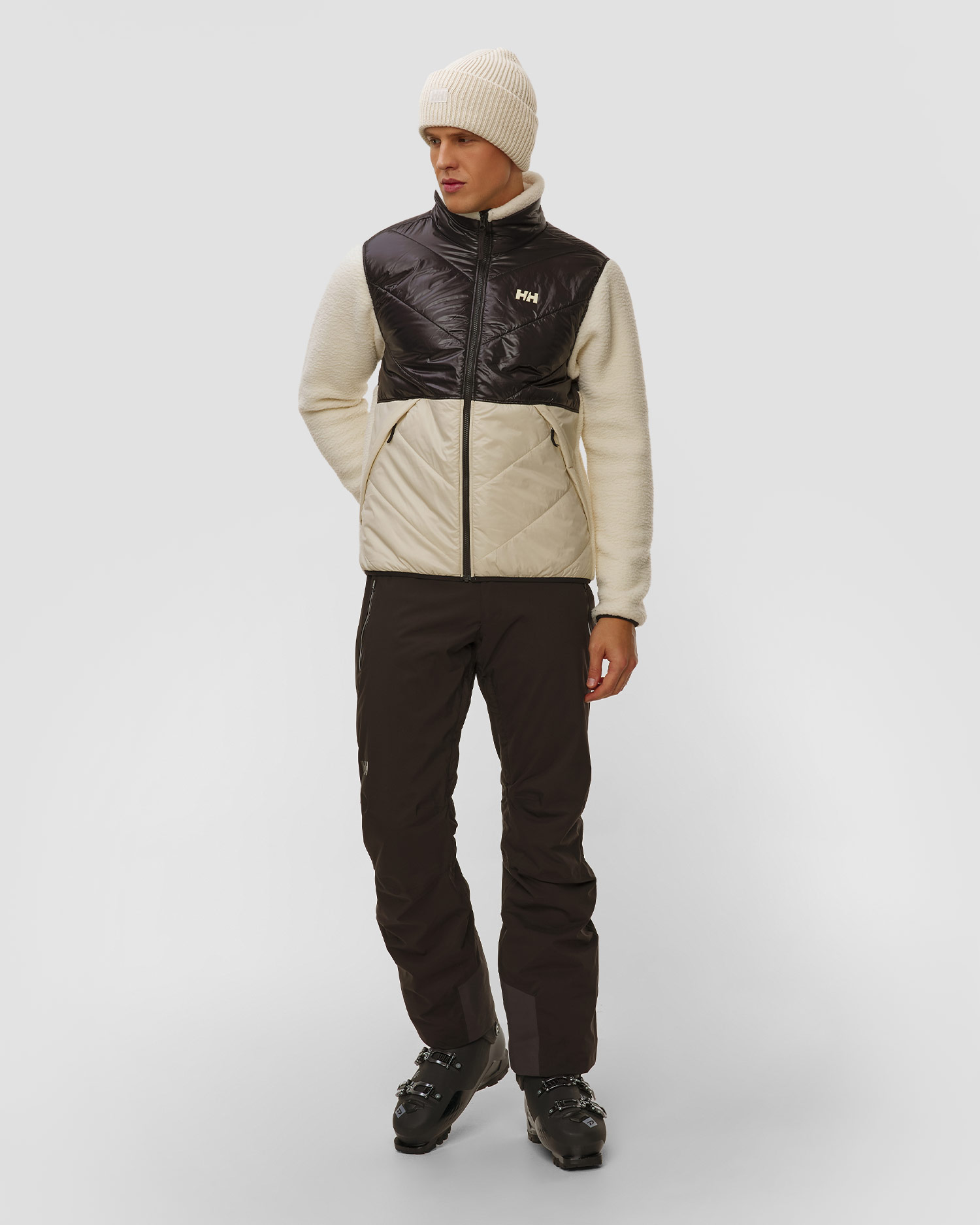 Geacă hibridă pentru bărbați Helly Hansen Village Hybrid Jacket negru-alb