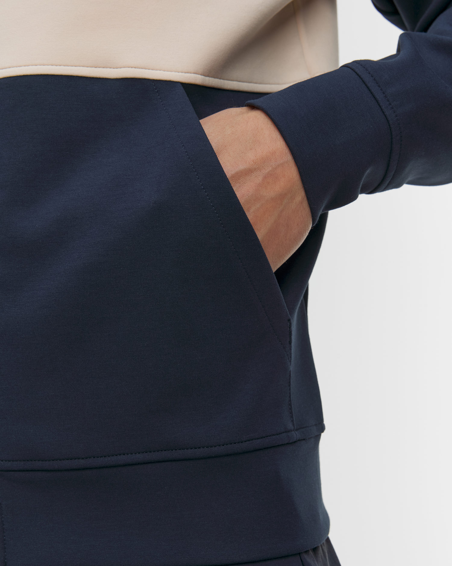 Pánská mikina se stojáčkem Helly Hansen Koster Sweat Jacket v tmavě modrém a béžovém barevném provedení