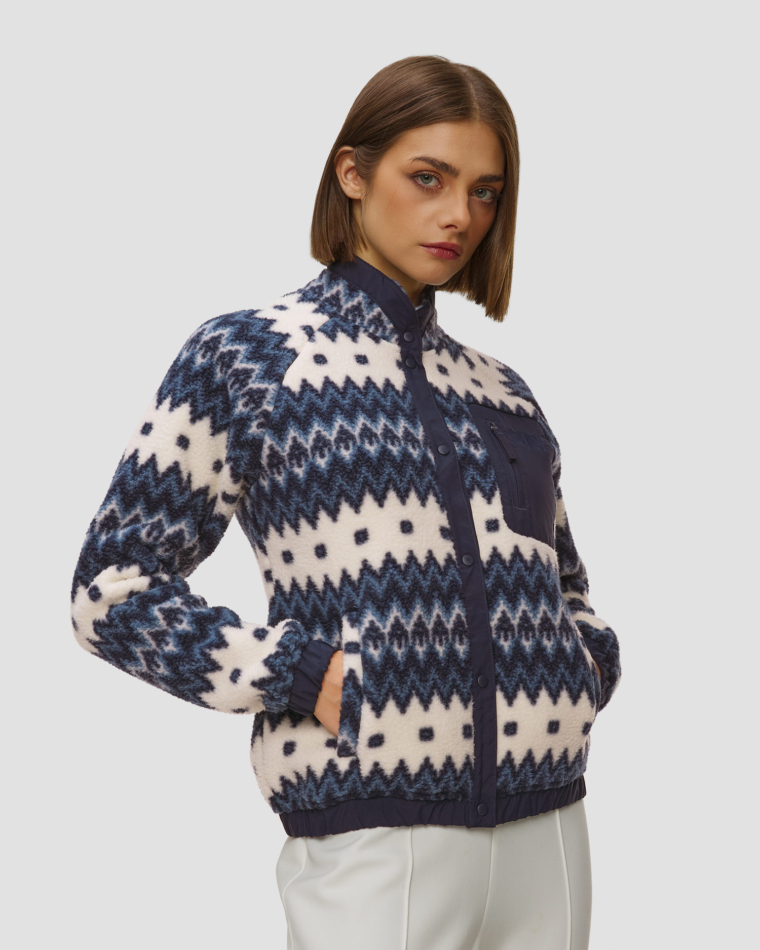 Dámská zateplená polarová mikina Helly Hansen W Imperial Printed Pile Snap