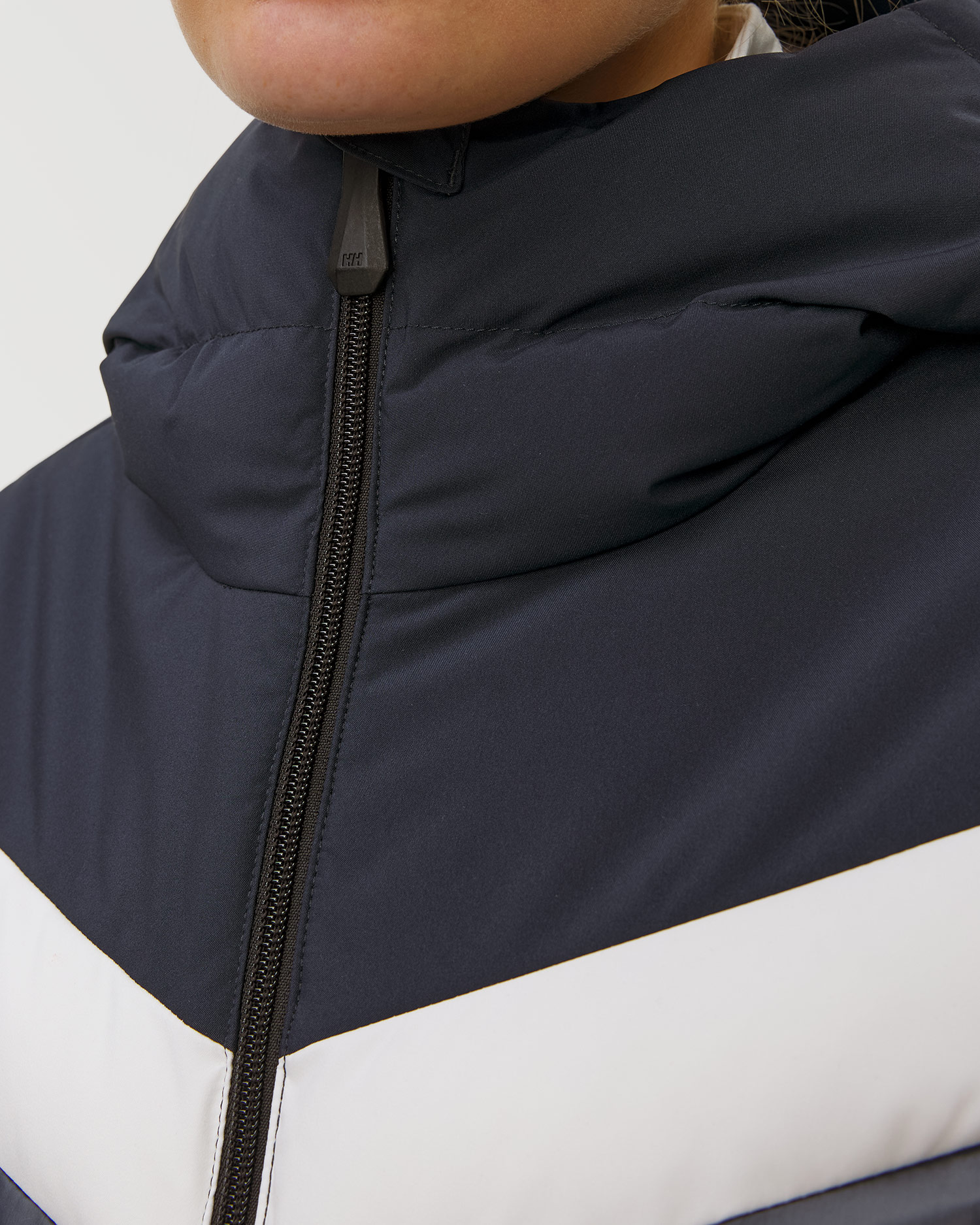 Geacă de schi pentru femei Helly Hansen W Imperial Short Puffy Jacket alb și bleumarin