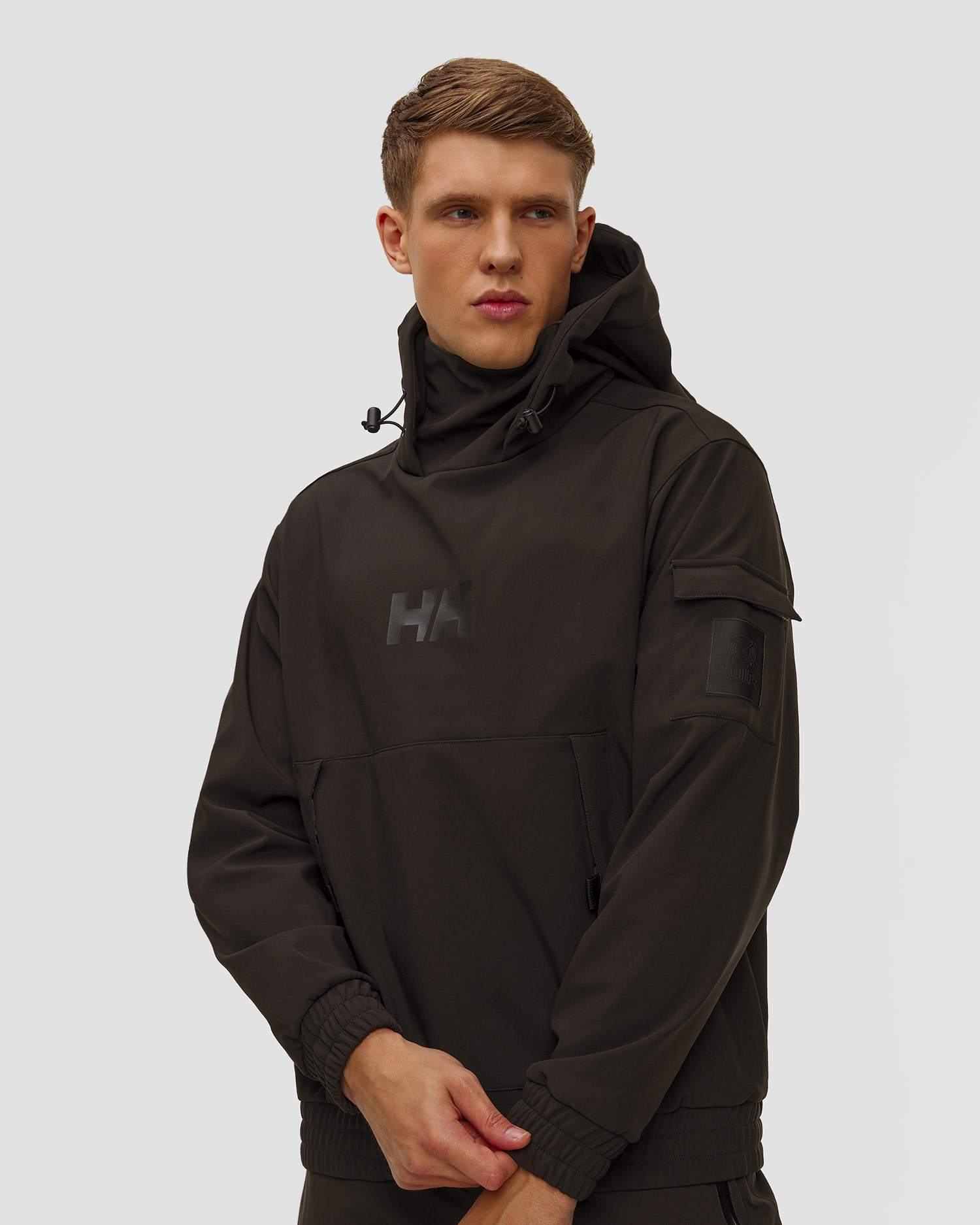 Hanorac sofrshell pentru bărbați Helly Hansen ULLR D Ridable Hoodie negru