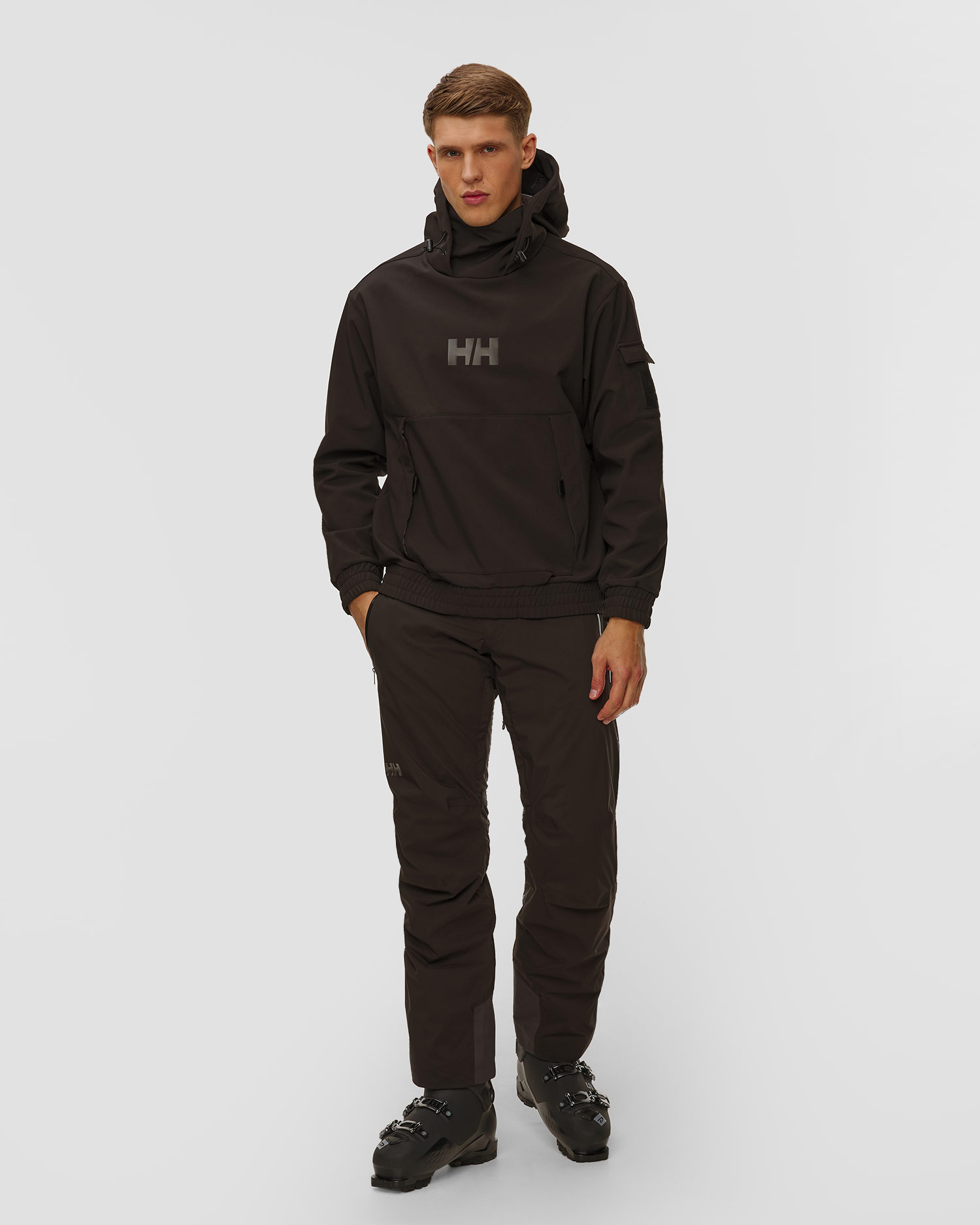 Hanorac sofrshell pentru bărbați Helly Hansen ULLR D Ridable Hoodie negru