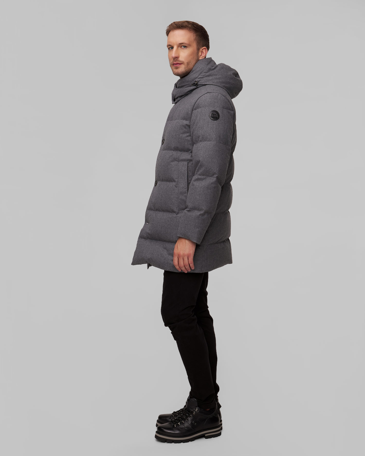 Woolrich Luxe Long Parka Wolljacke für Herren in Grau