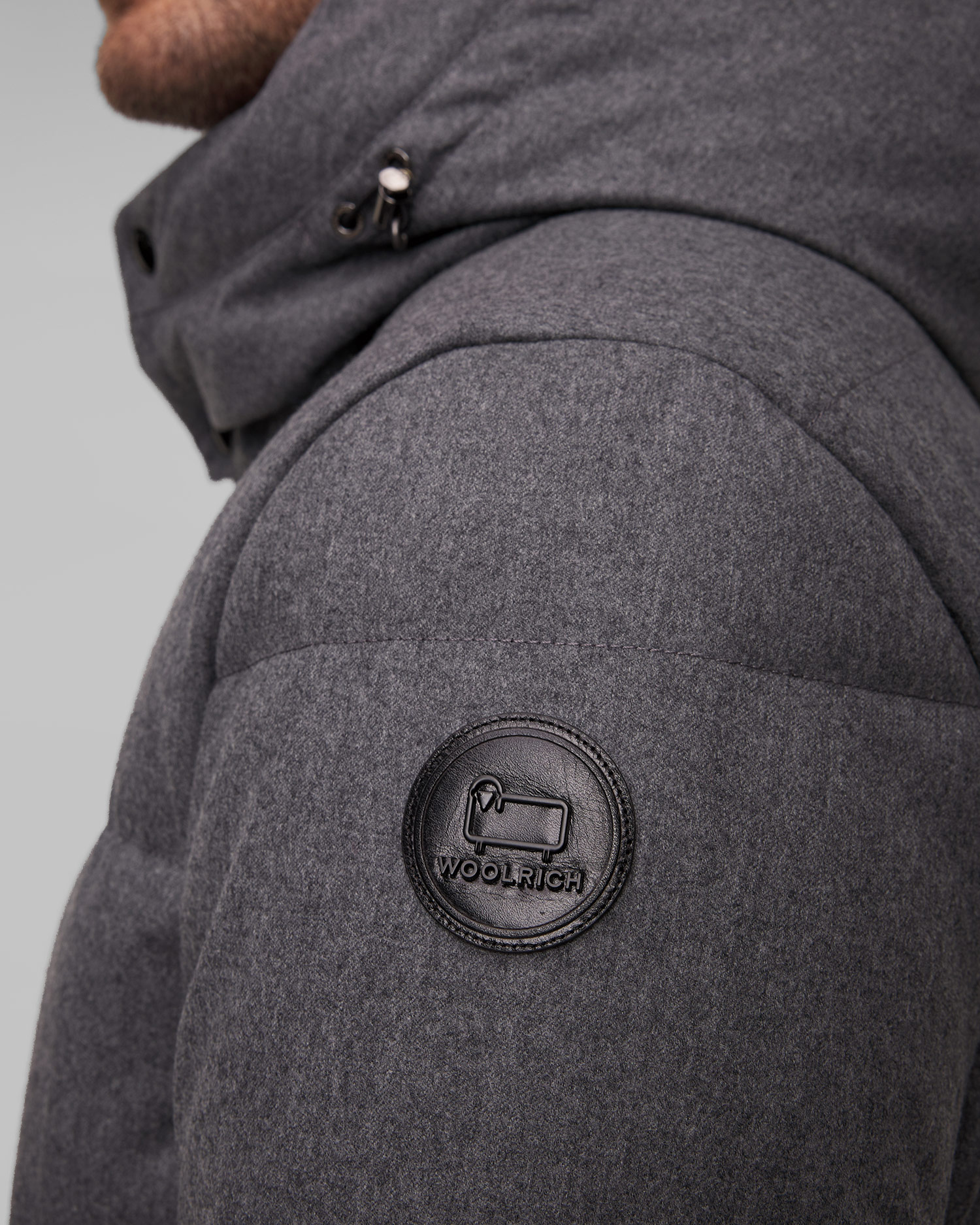 Woolrich Luxe Long Parka Wolljacke für Herren in Grau