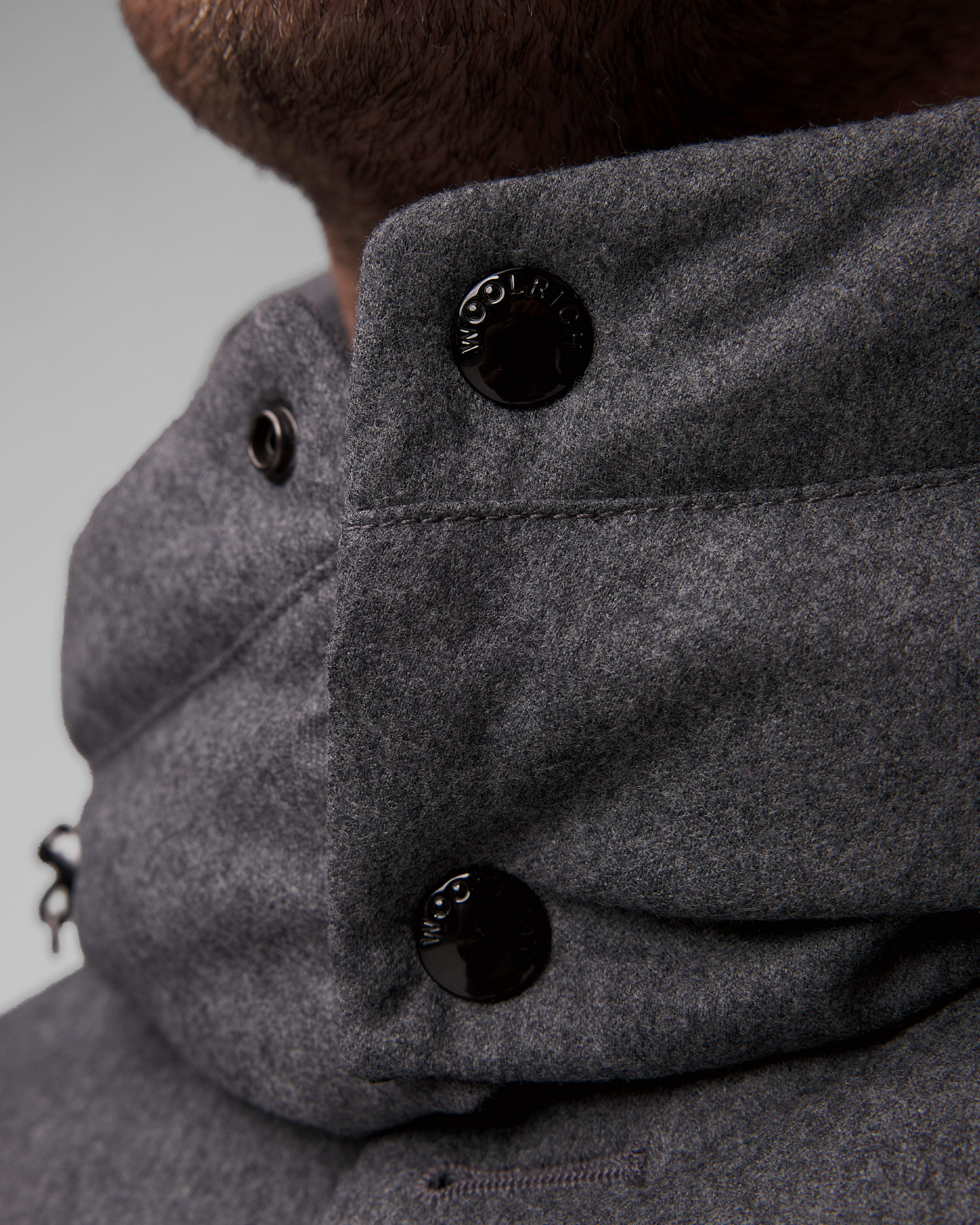 Woolrich Luxe Long Parka Wolljacke für Herren in Grau