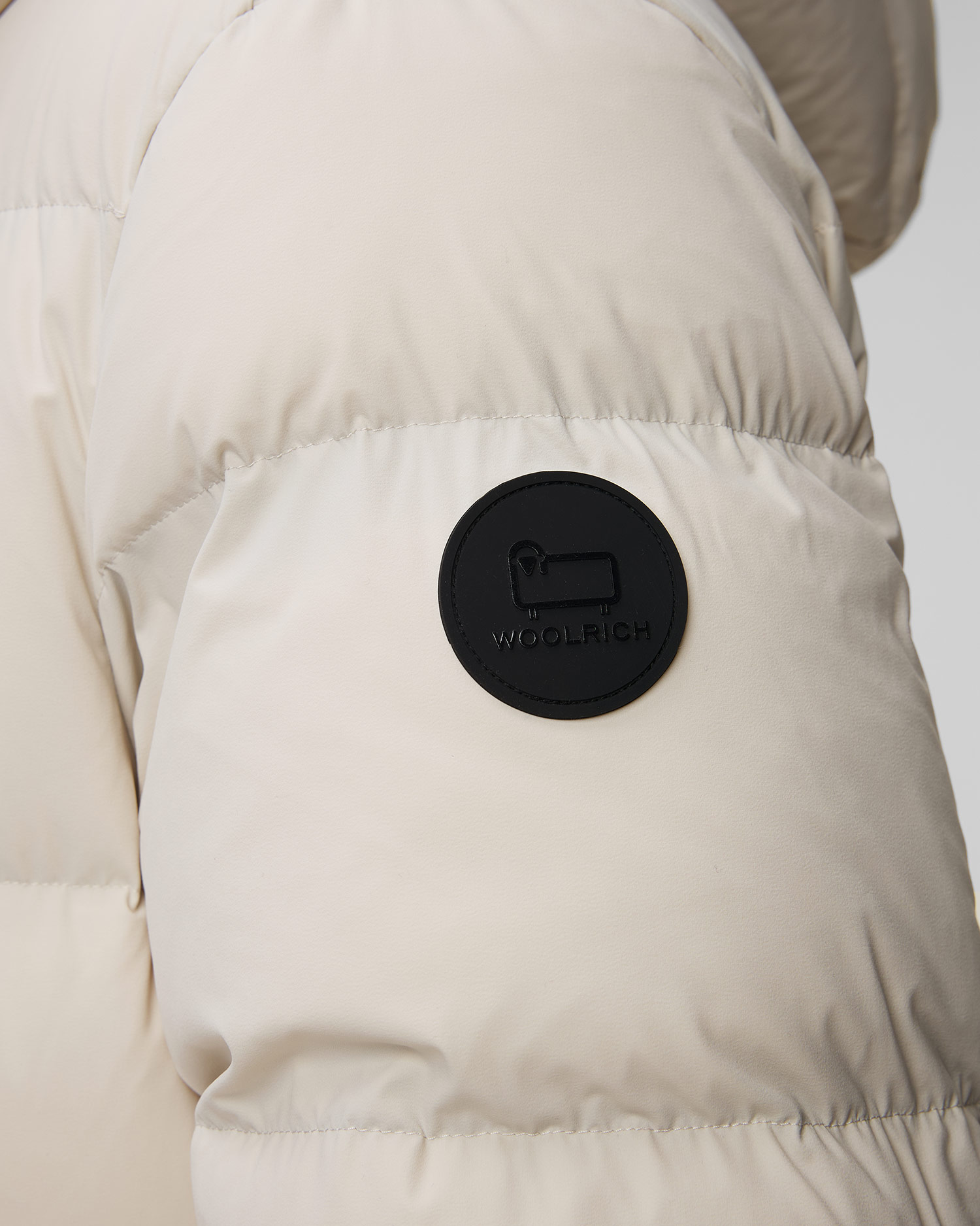 Pánska béžová páperová bunda Woolrich Sierra Supreme Down Parka