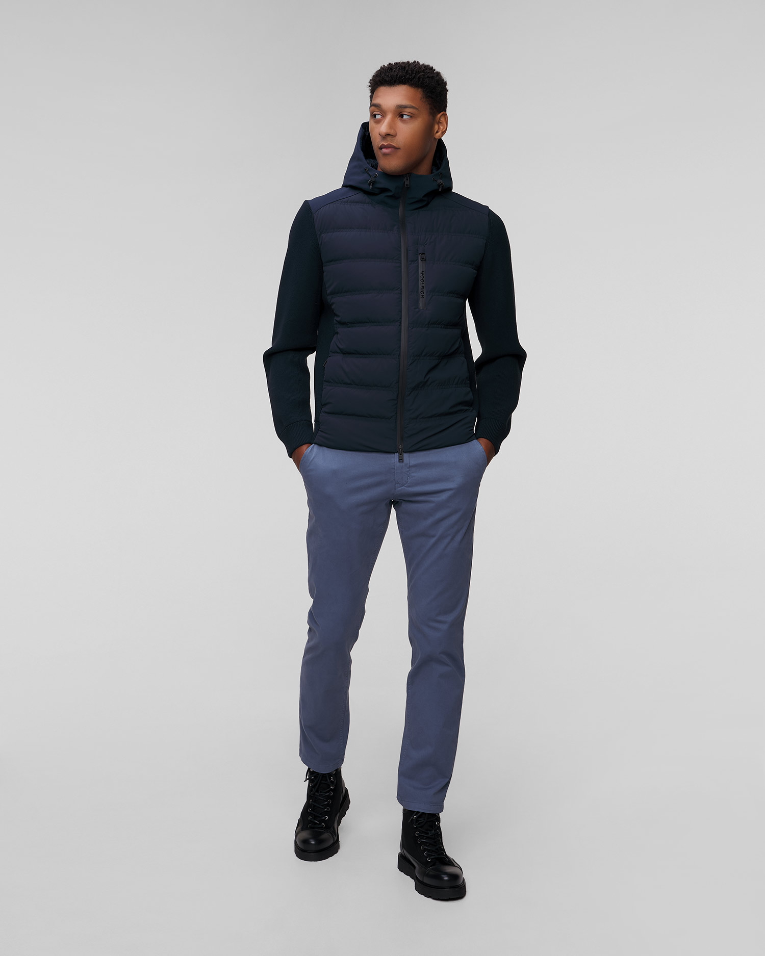 Pánska tmavomodrá bunda Woolrich Bering Hybrid