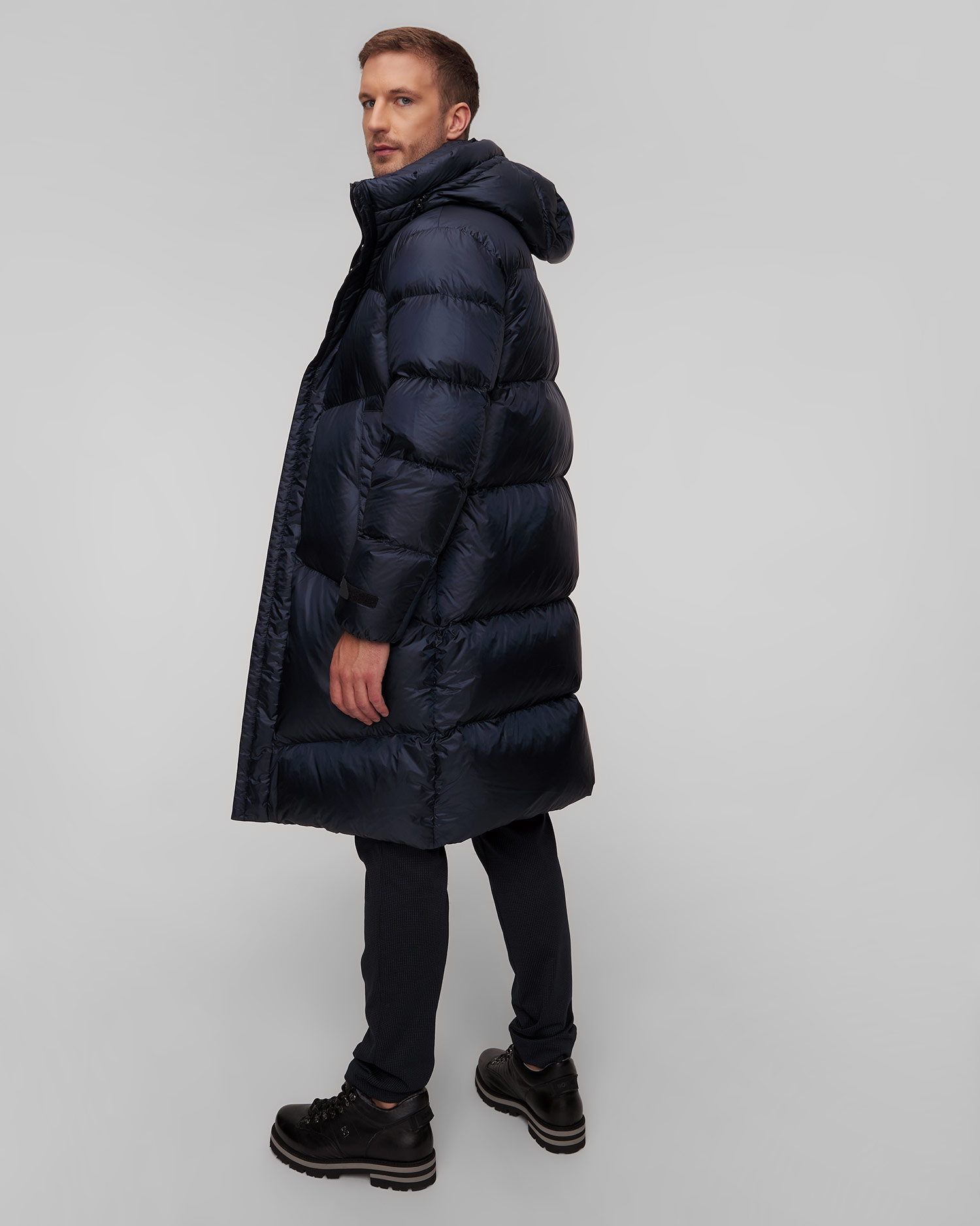 Granatowa kurtka parka puchowa męska Woolrich Pertex Puffer Parka