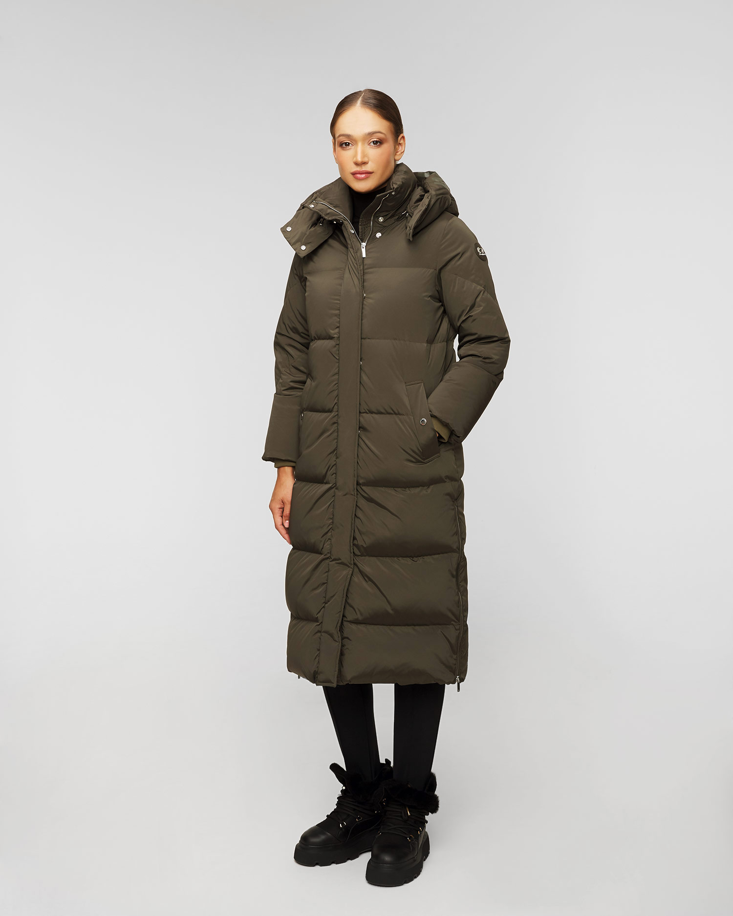 Woolrich aurora puffy coat store dark green