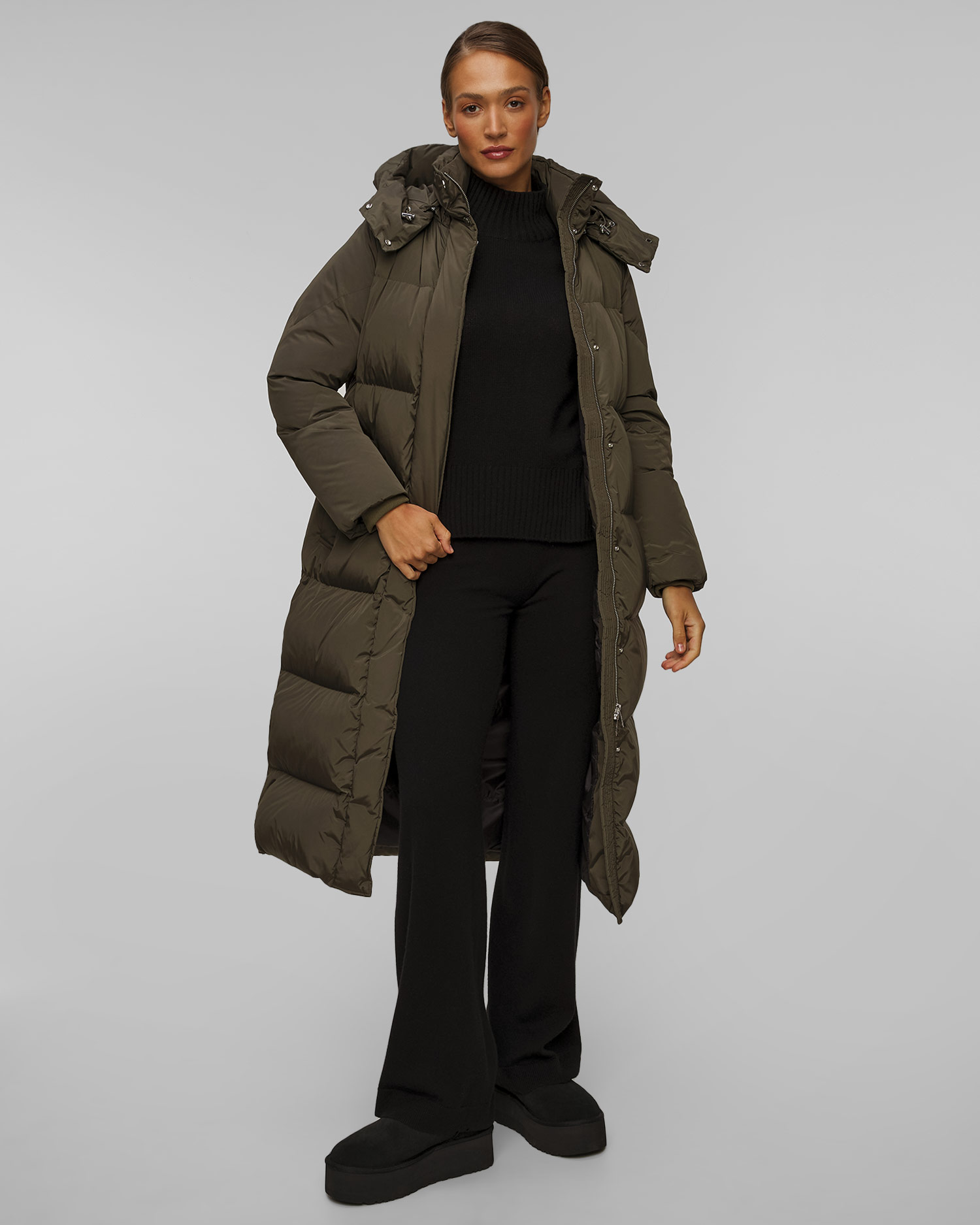 Woolrich Aurora Long Parka Daunenjacke für Damen in Dunkelgrün