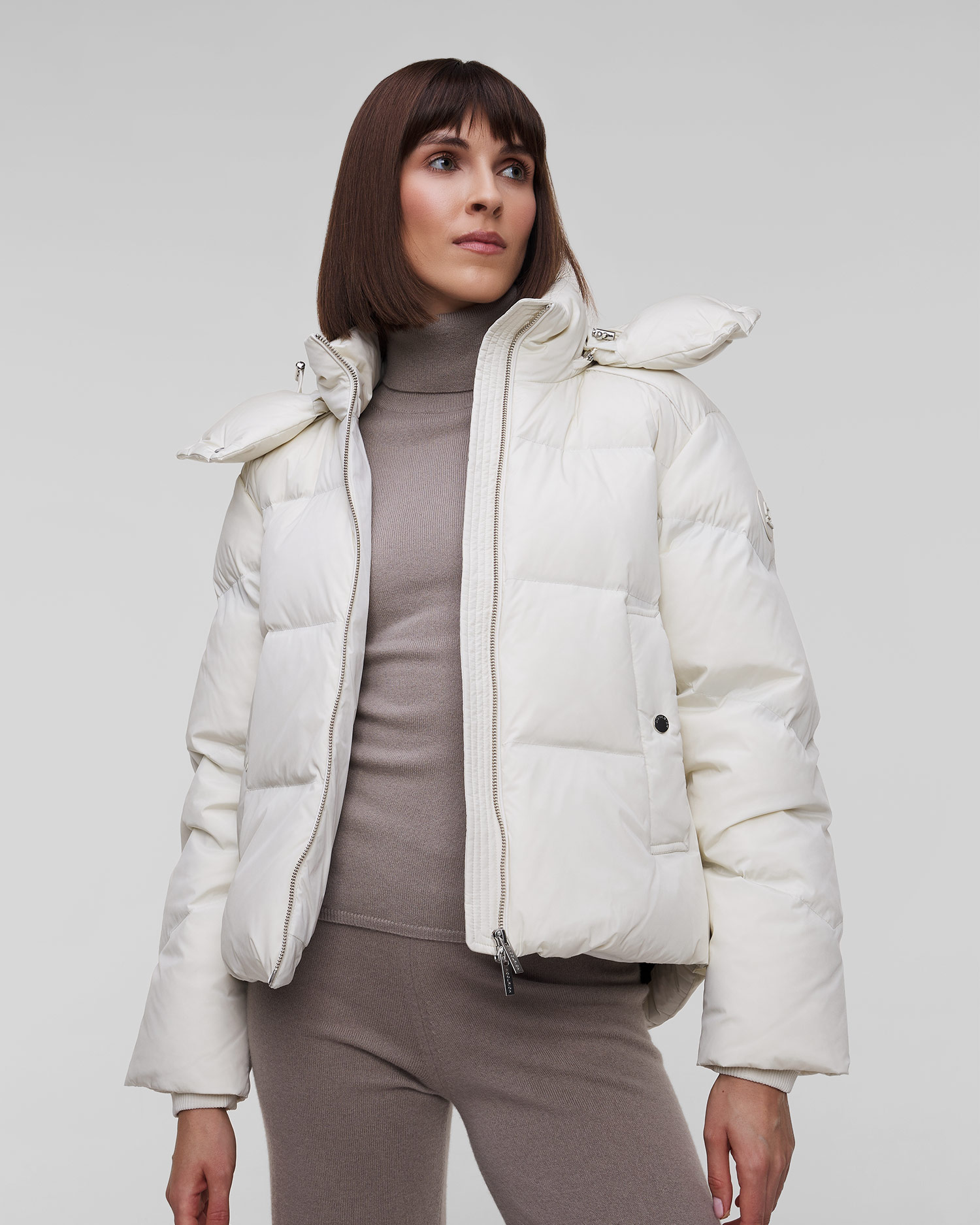 Woolrich Alsea Short Down Puffer Jacket Damenjacke in Weiß
