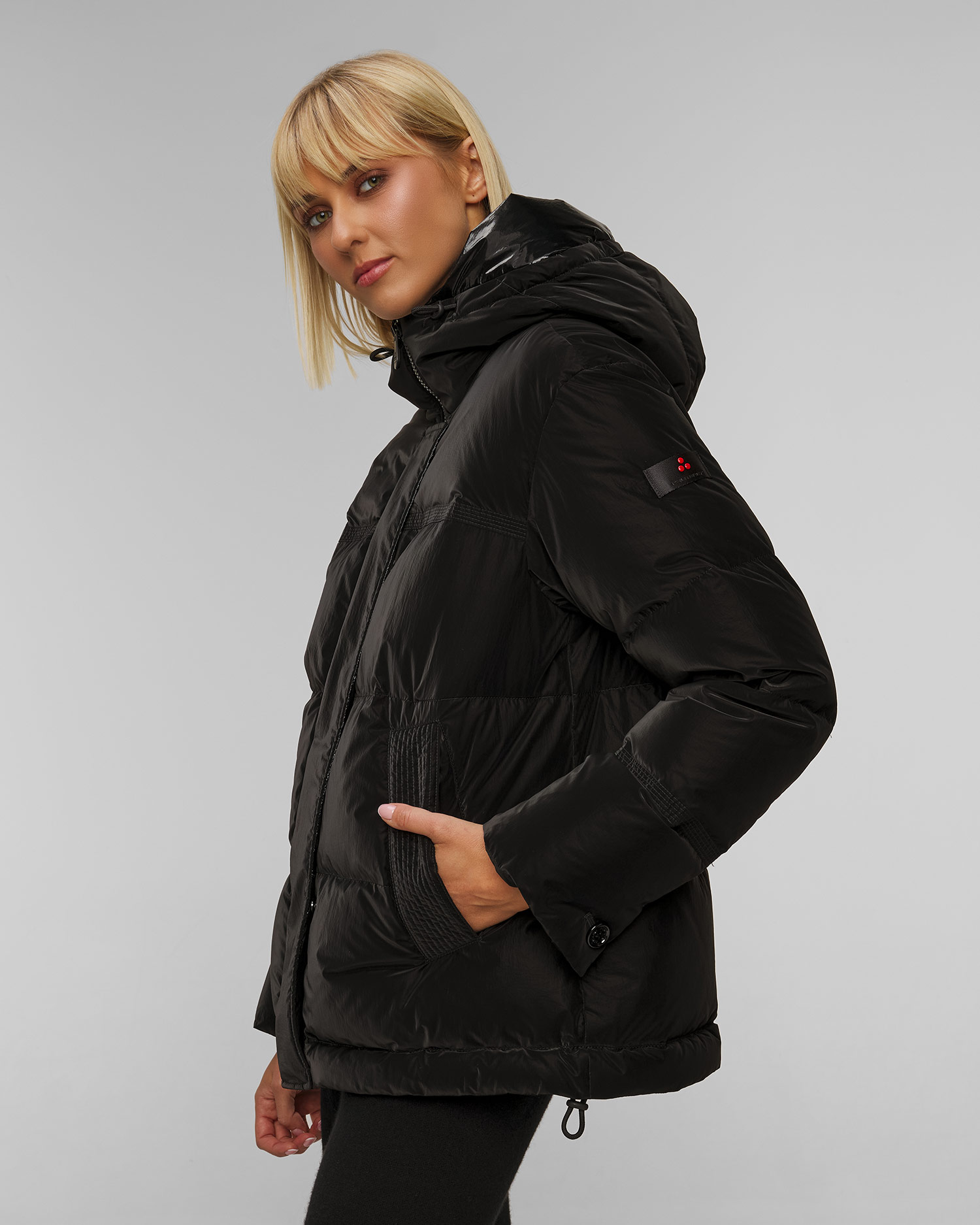 Geacă neagră de puf pentru femei Peuterey Anish