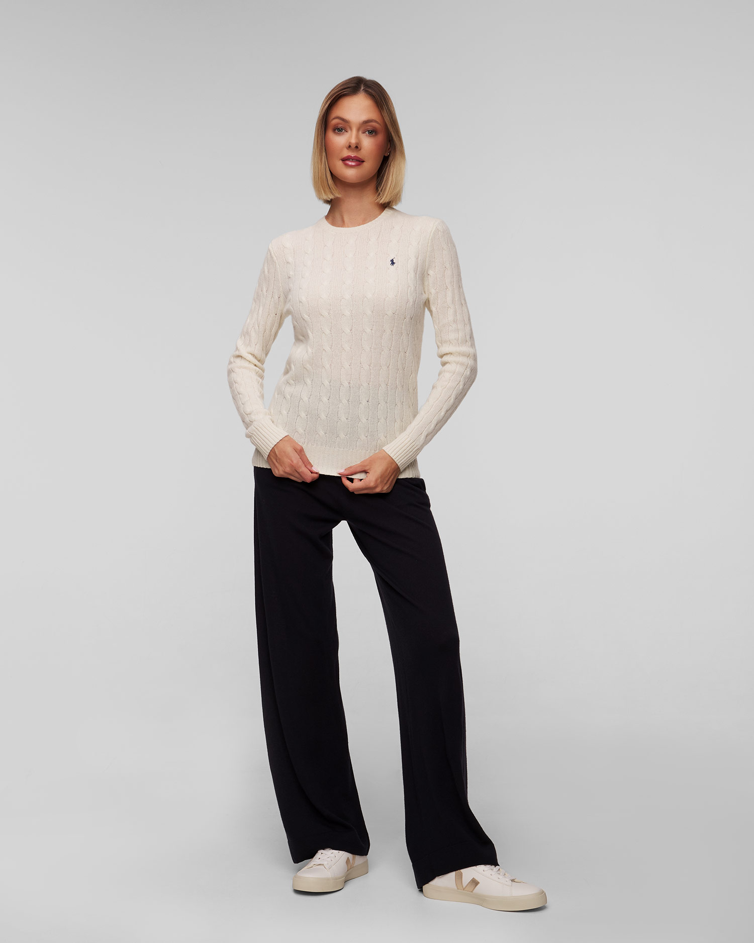 Beżowy sweter wełniany damski Polo Ralph Lauren