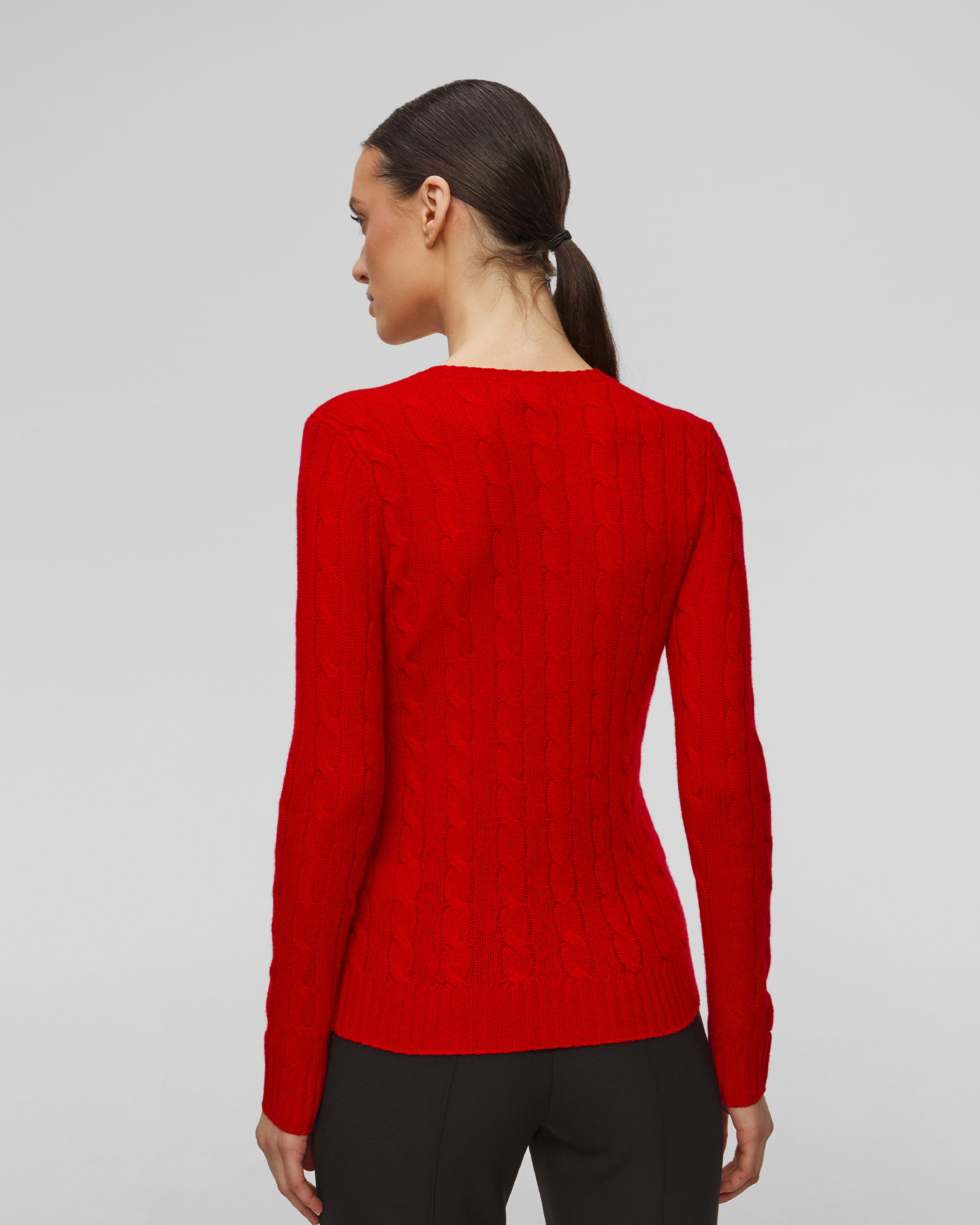 Czerwony sweter wełniany damski Polo Ralph Lauren