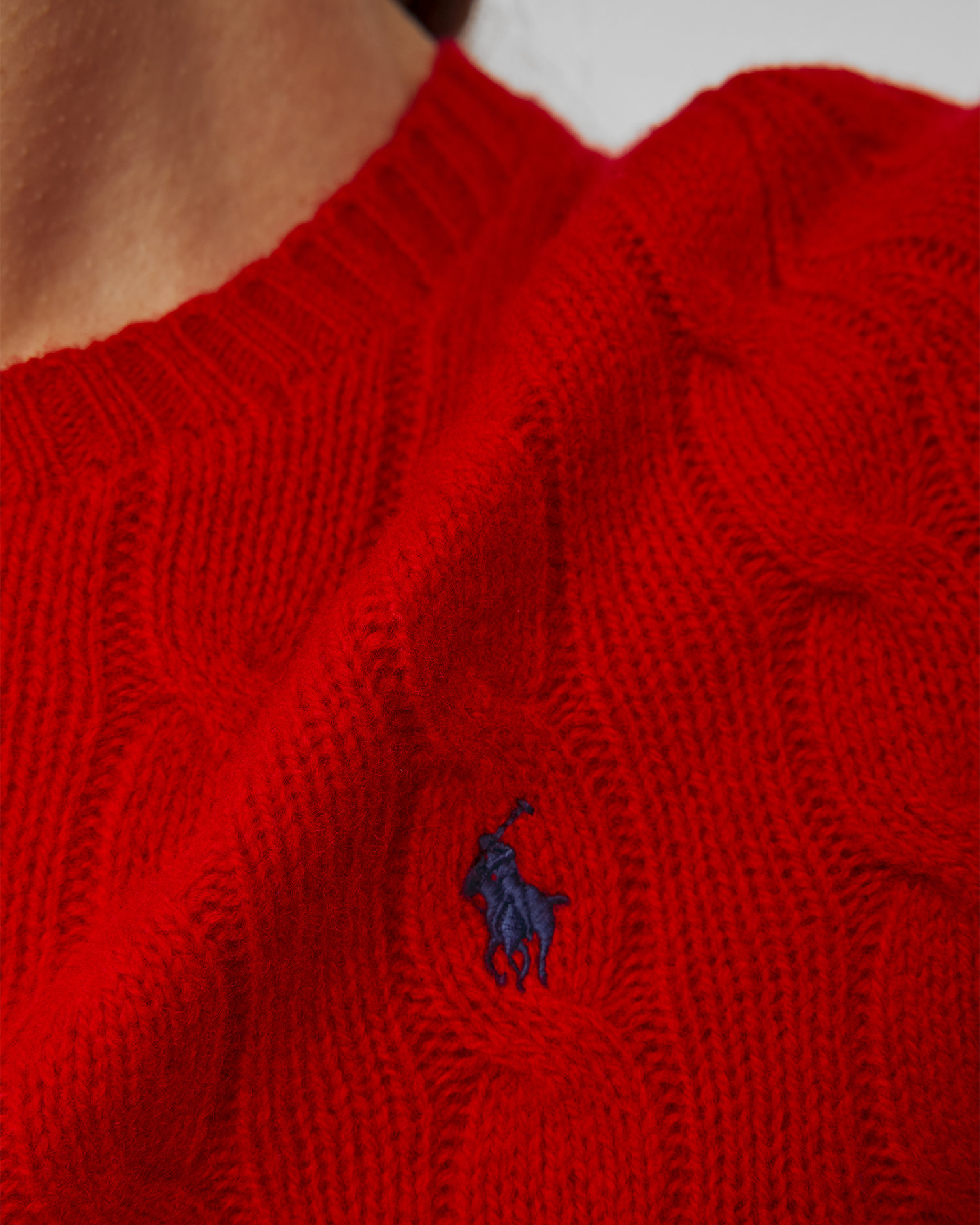 Czerwony sweter wełniany damski Polo Ralph Lauren