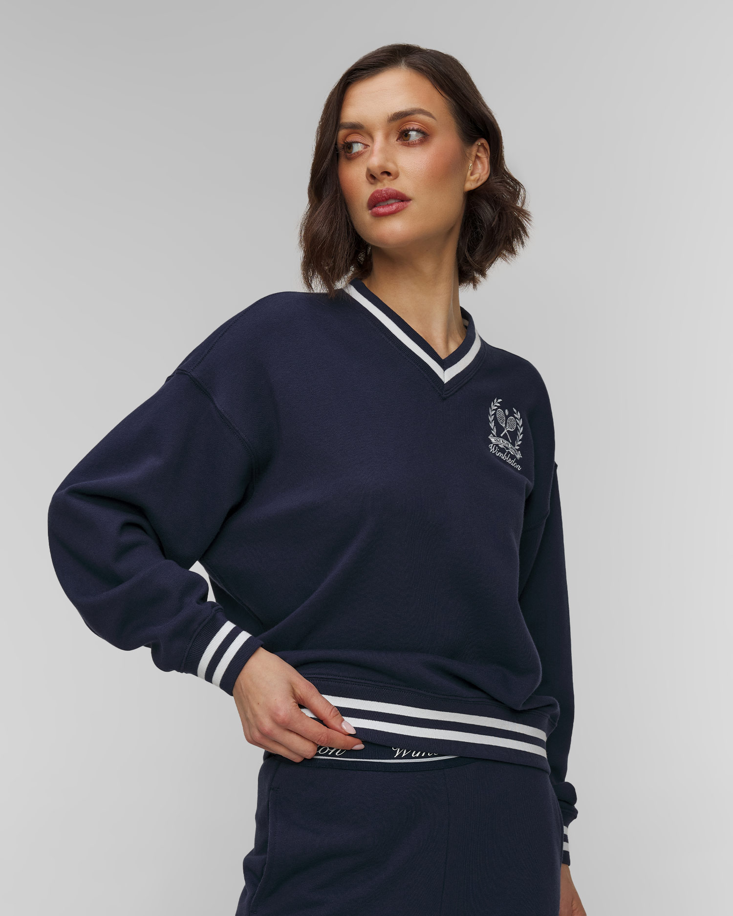 Sweat-shirt bleu marine pour femmes Polo Ralph Lauren Wimbledon