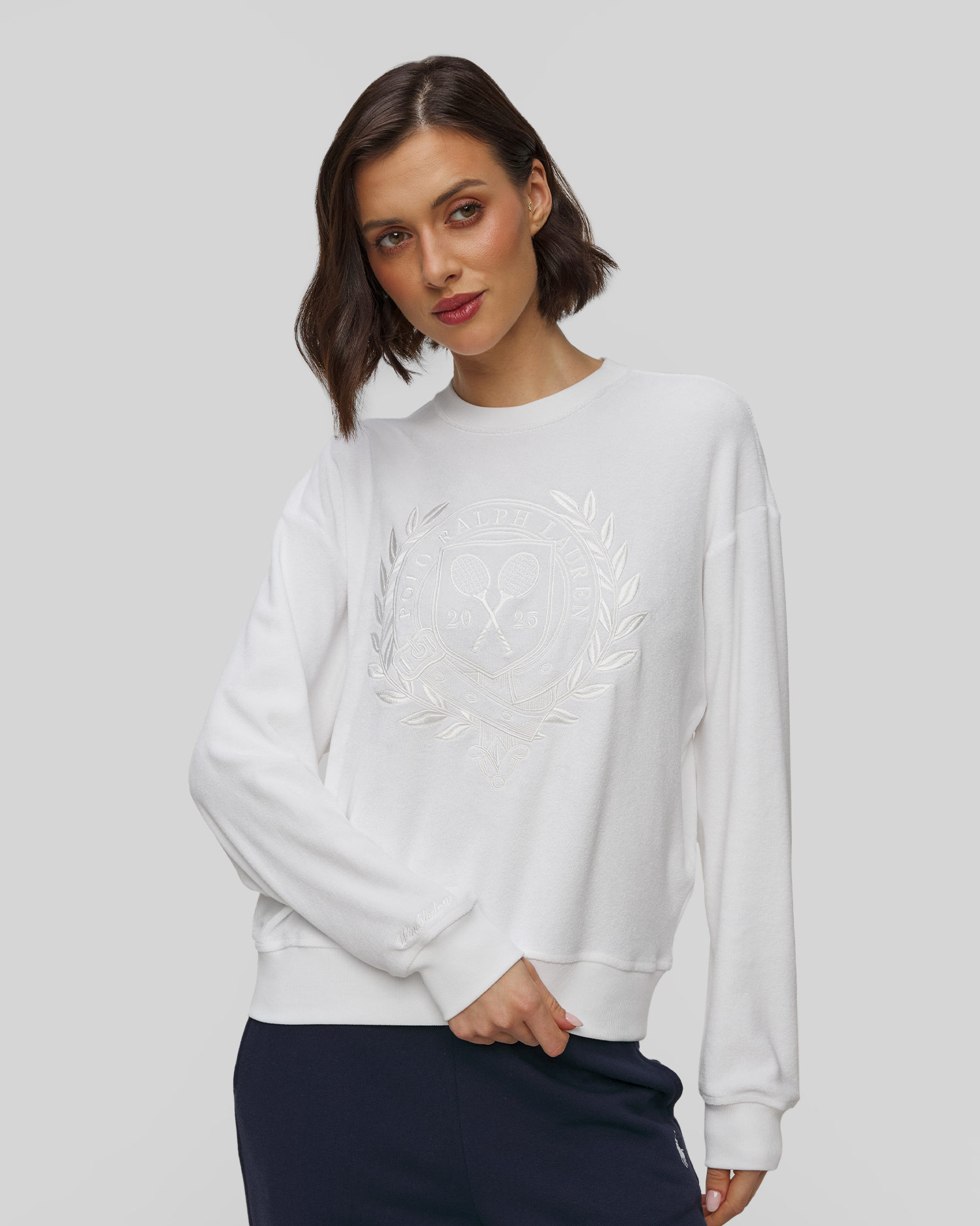 Sweat-shirt blanc pour femmes Polo Ralph Lauren Terry 