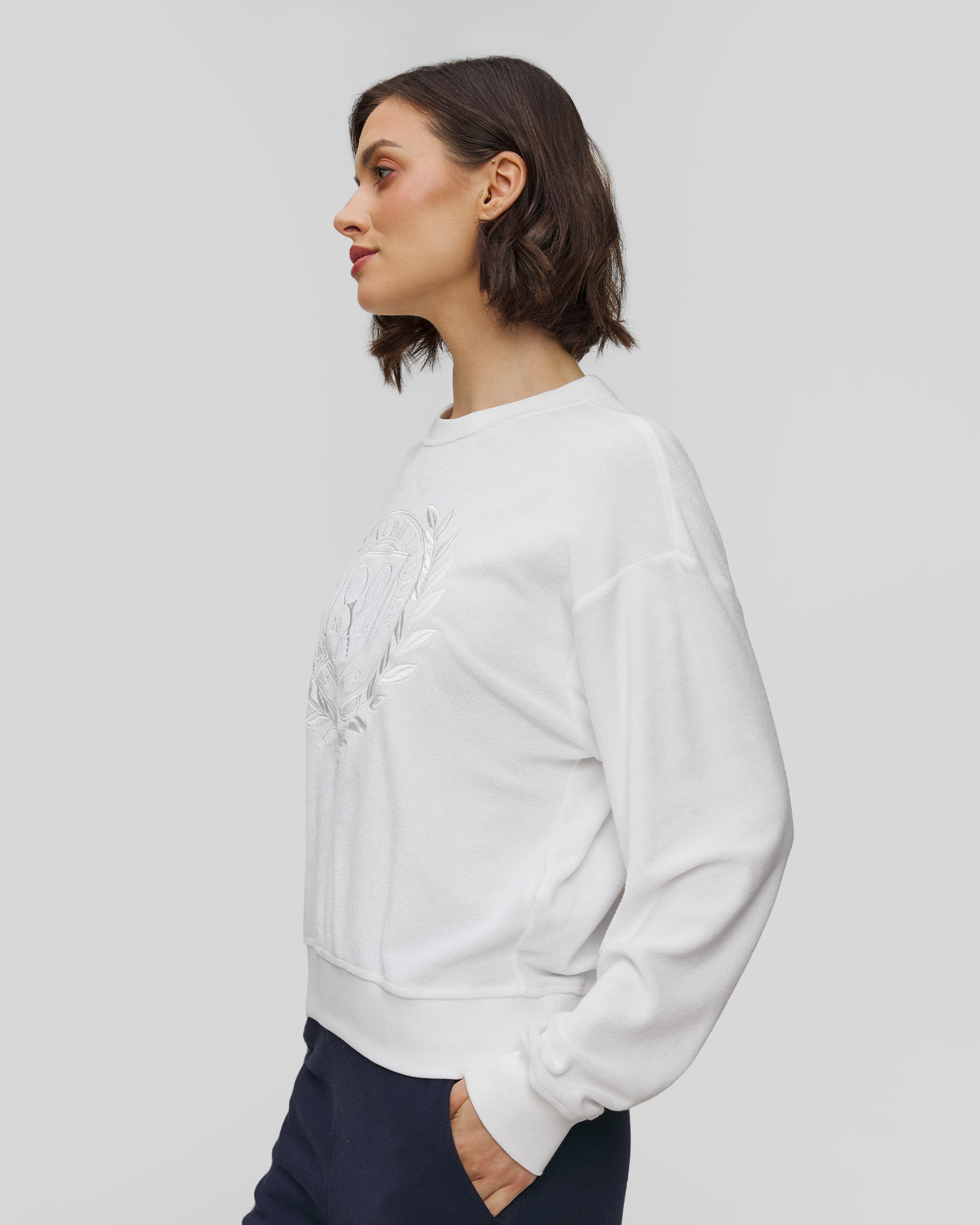 Sweat-shirt blanc pour femmes Polo Ralph Lauren Terry 