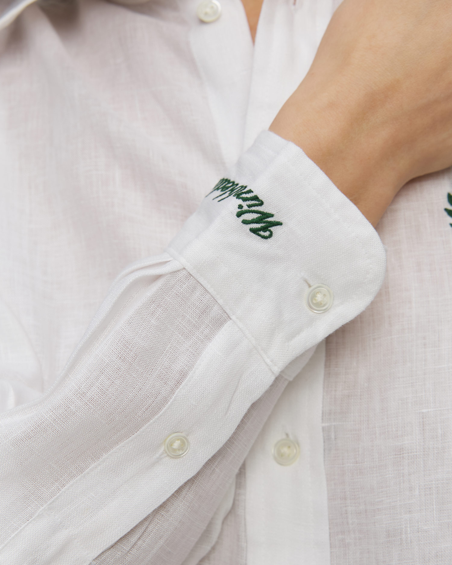 Chemise en lin blanche pour femmes Polo Ralph Lauren Wimbledon