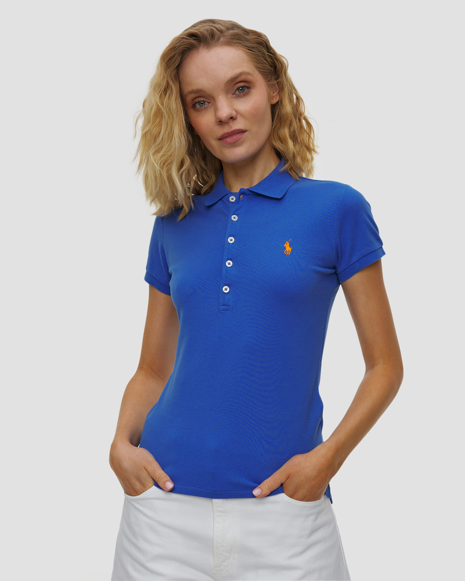 Dámska polokošeľa Polo Ralph Lauren, Farba-Vzor: Niebieski
