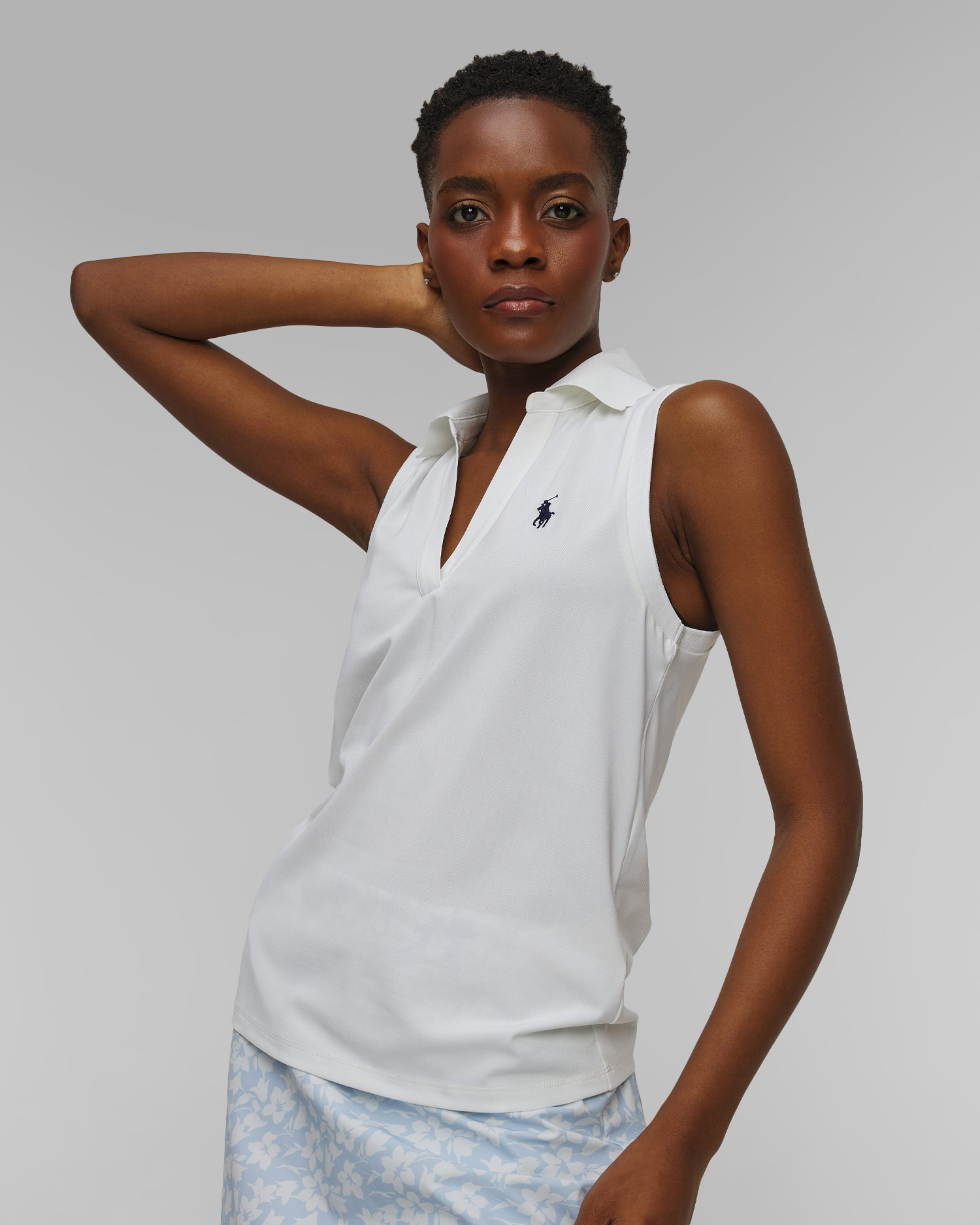 Polo blanc pour femmes Ralph Lauren RLX Golf, Couleur: Biały