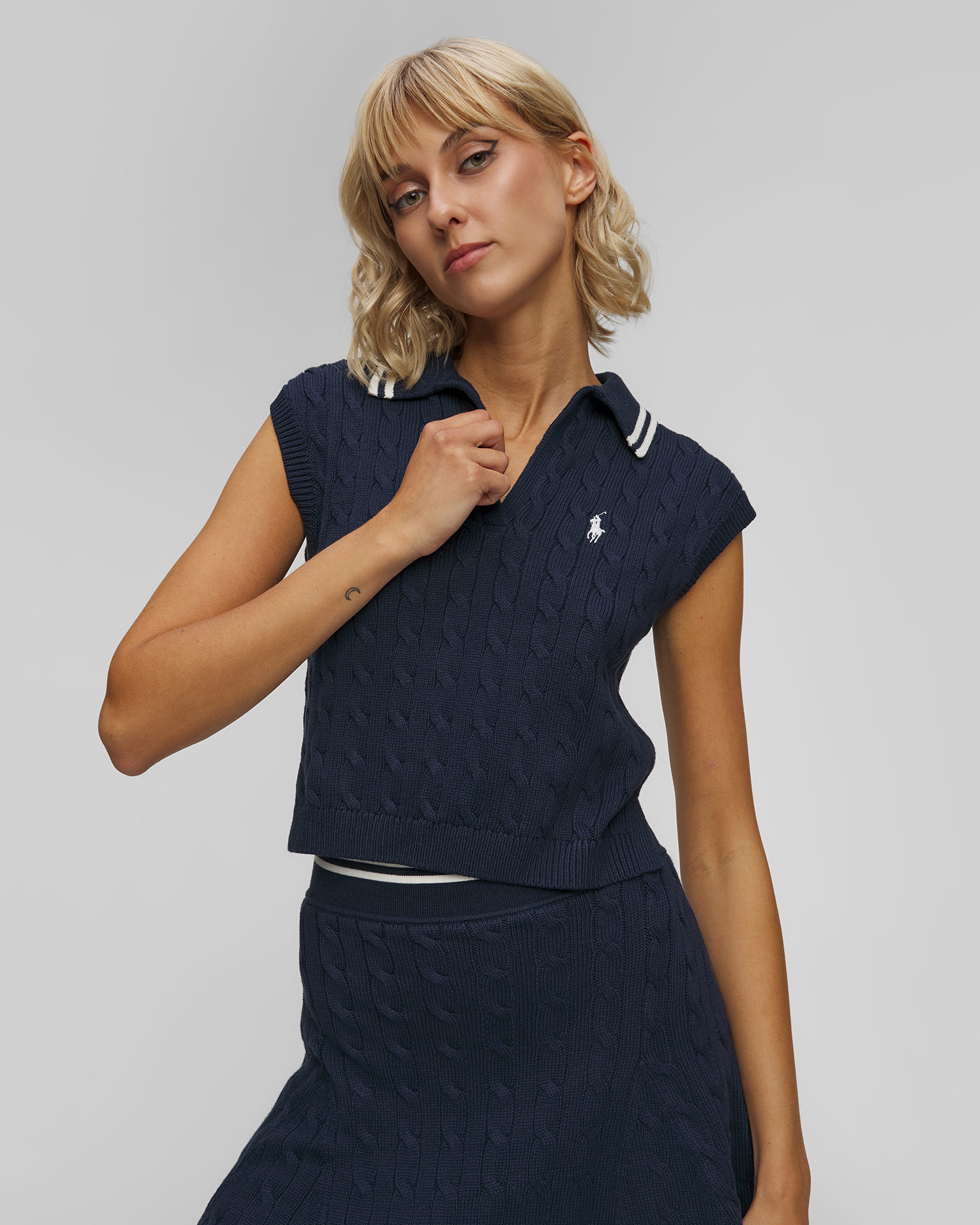 RLX Ralph Lauren Damenpullover in Marineblau, Farbe/Muster: Granatowy