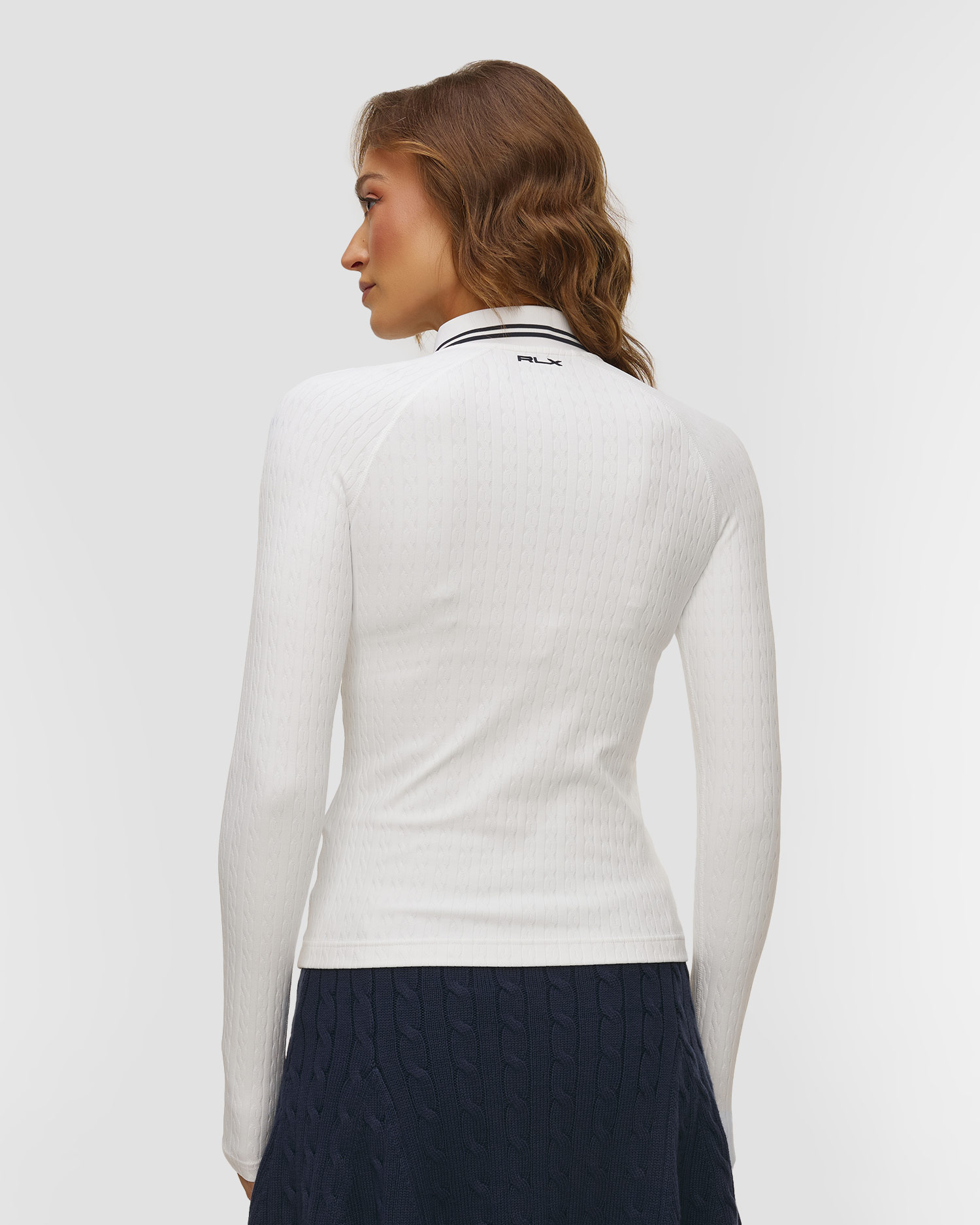 Dzianinowe polo z długim rękawem damskie RLX Ralph Lauren