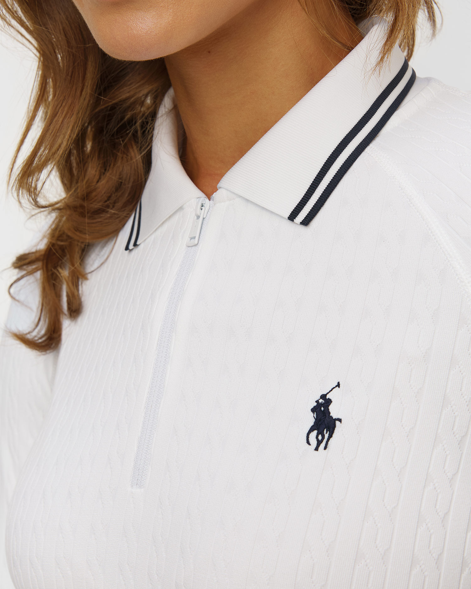 Dzianinowe polo z długim rękawem damskie RLX Ralph Lauren