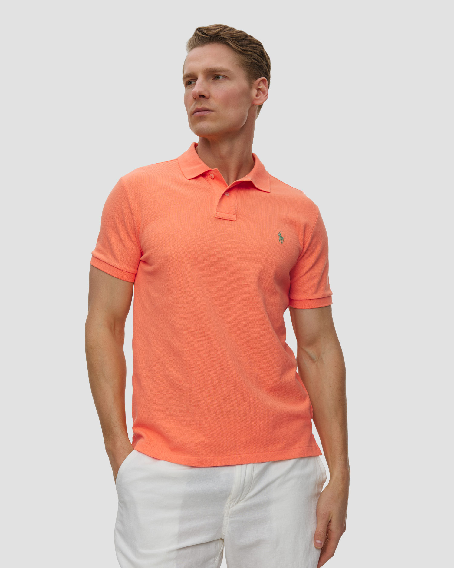 Polo męskie Polo Ralph Lauren, Kolor/Wzór: Pomarańczowy