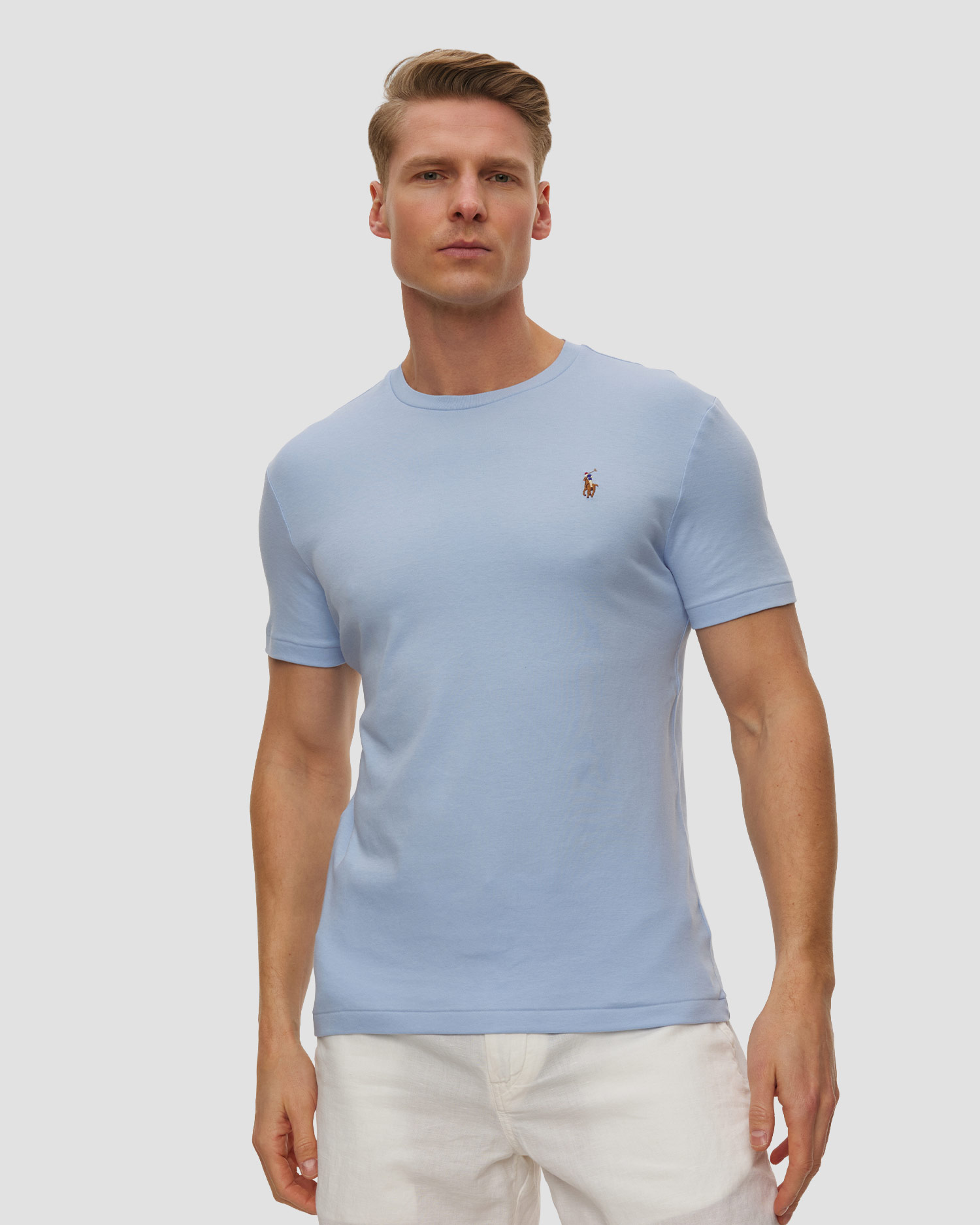 T-shirt bleu pour hommes Polo Ralph Lauren, Couleur: Niebieski
