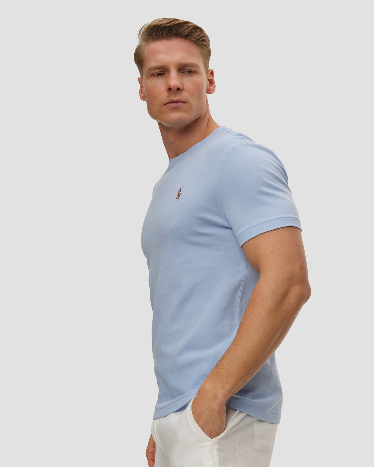 T-shirt bleu pour hommes Polo Ralph Lauren
