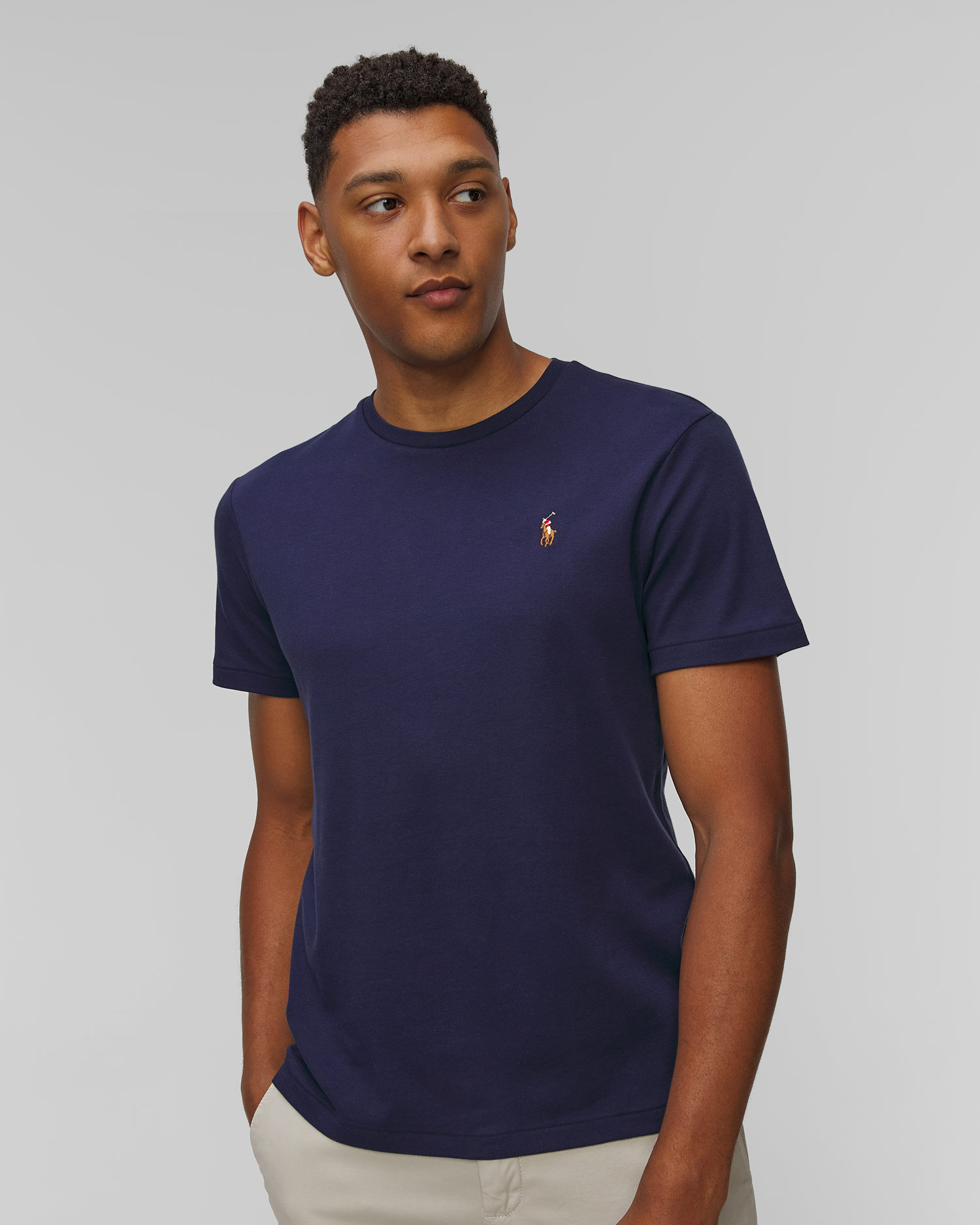 T-shirt bleu marine pour hommes Ralph Lauren 