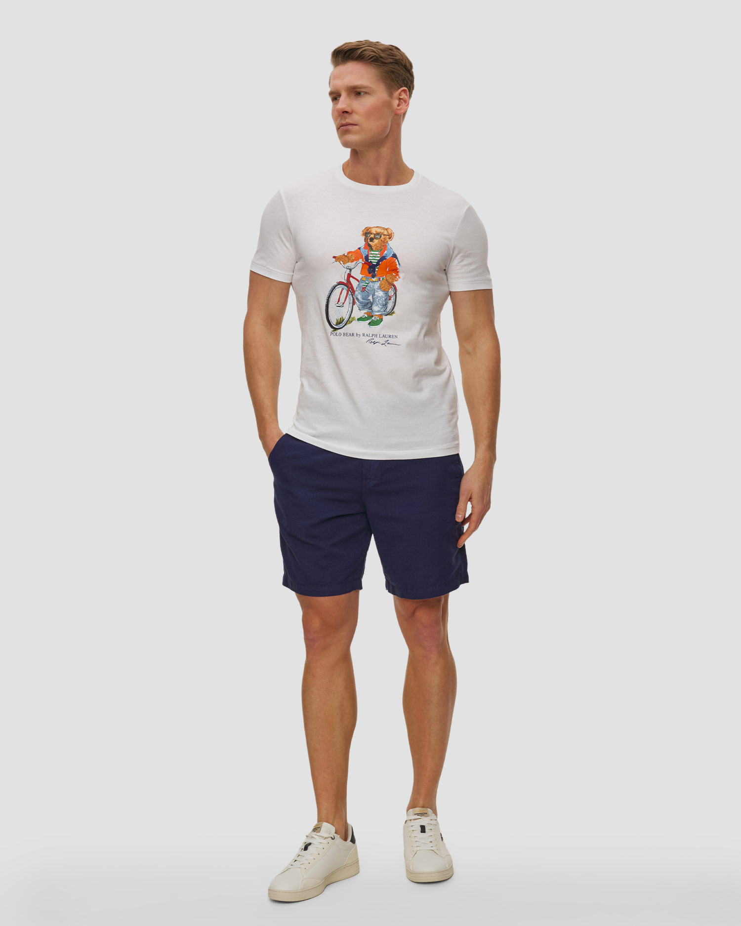 Granatowe szorty lniane męskie Polo Ralph Lauren