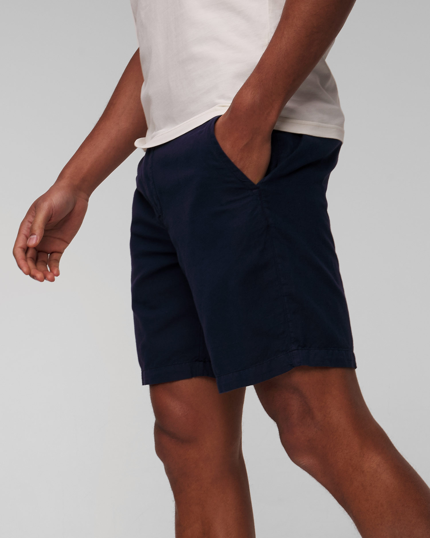 Pánske tmavomodré ľanové krátke nohavice Polo Ralph Lauren