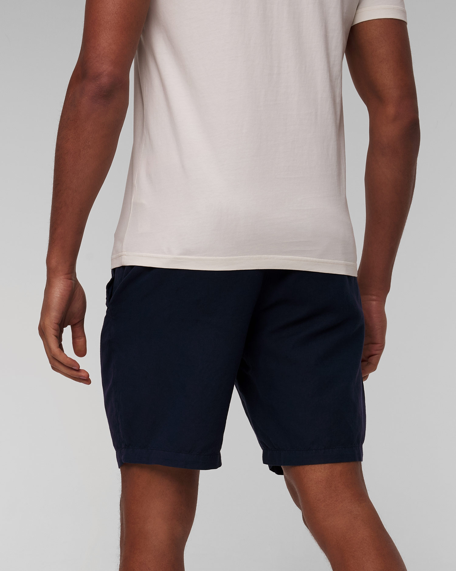Pánske tmavomodré ľanové krátke nohavice Polo Ralph Lauren