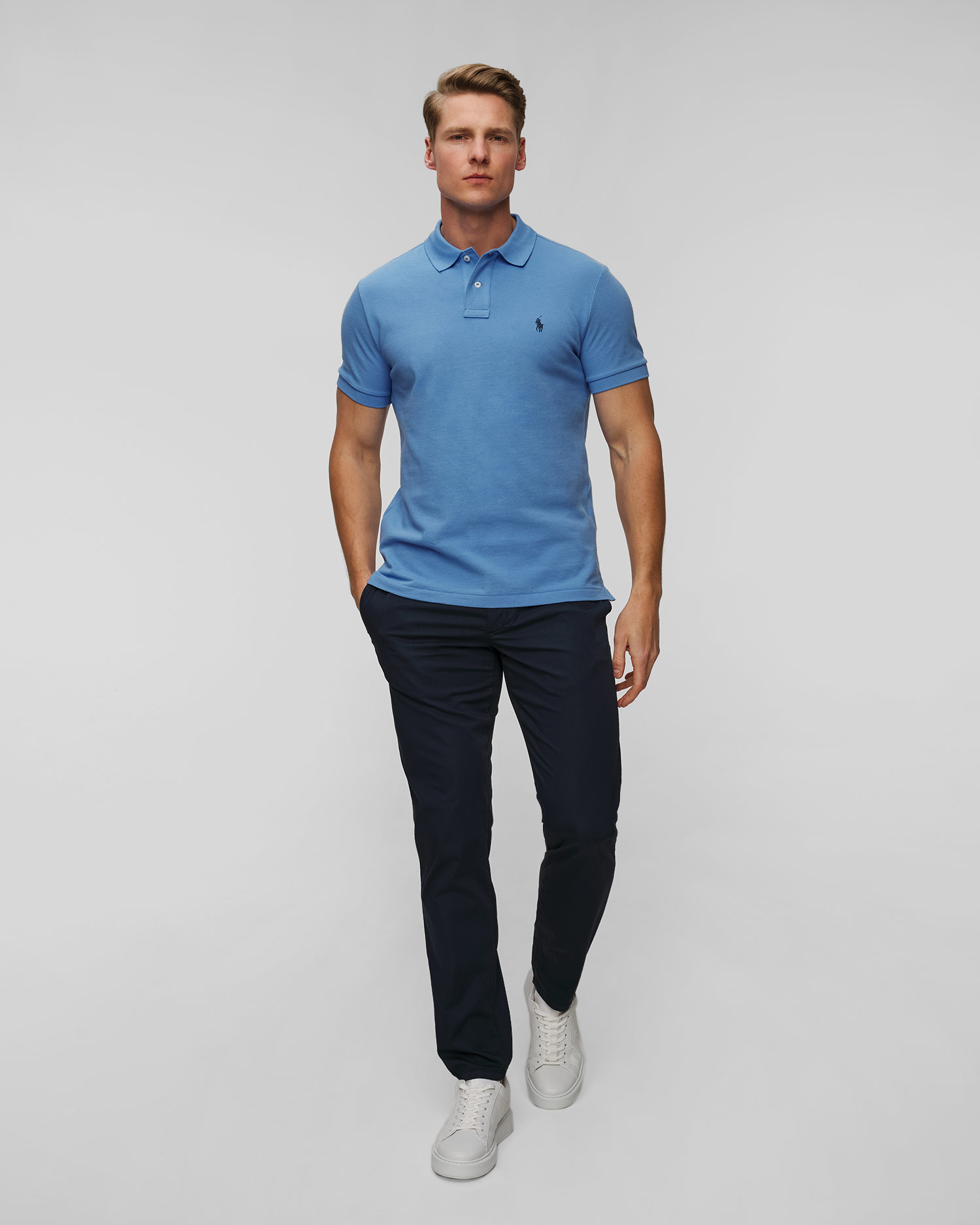 Pánska modrá polokošeľa Polo Ralph Lauren