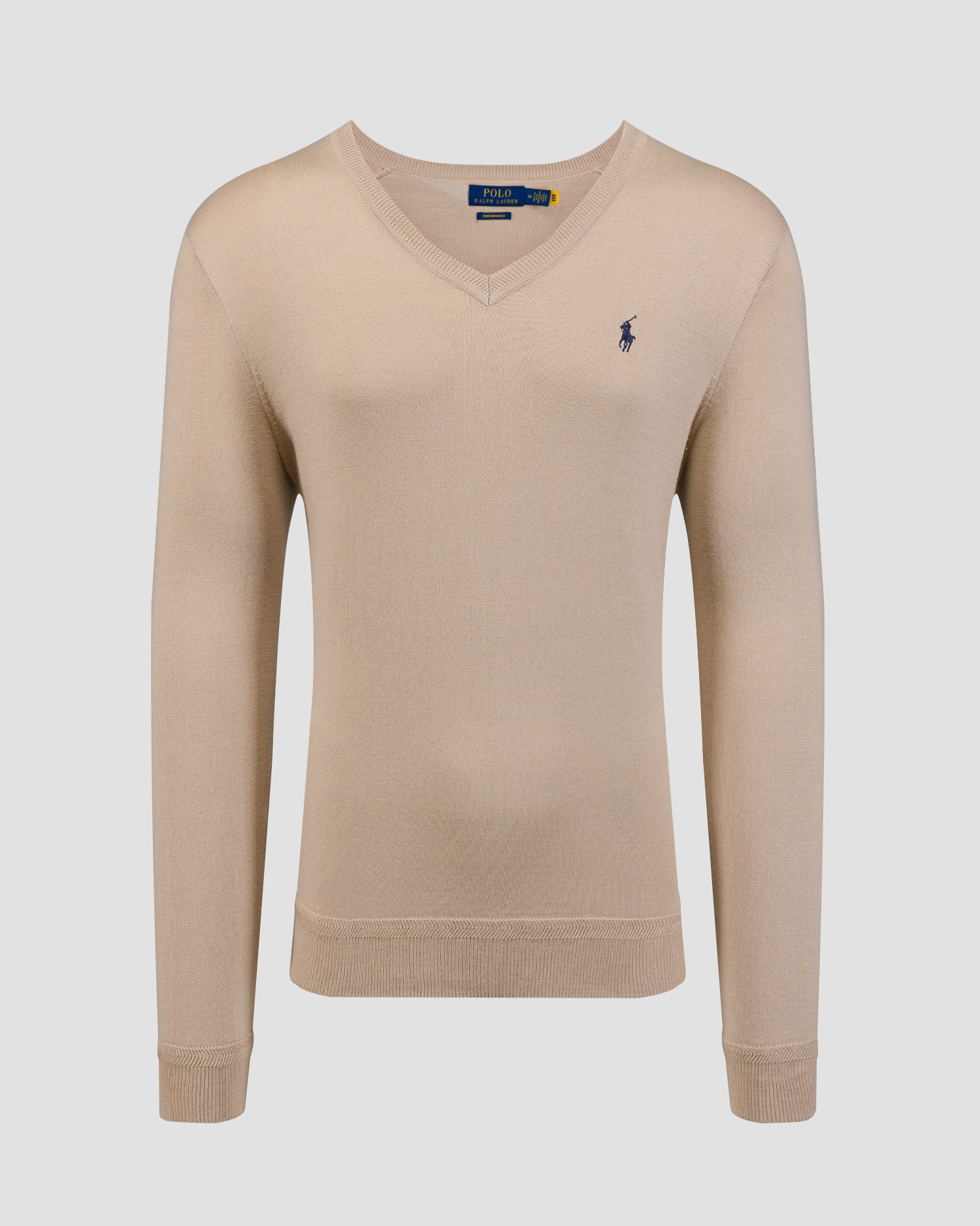 Beżowy sweter z wełną męski Polo Ralph Lauren