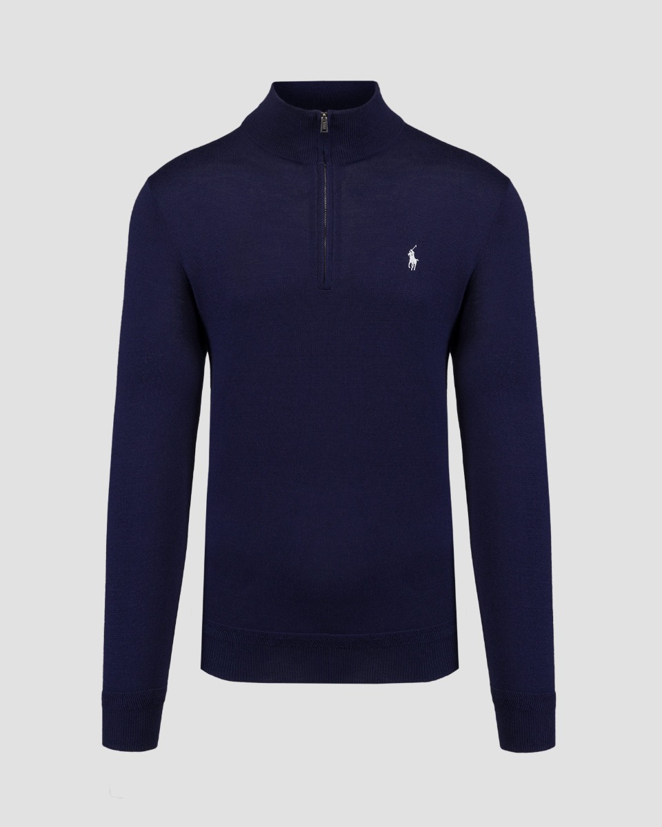 Polo Ralph Lauren Herrenpullover mit Wolle in Marineblau