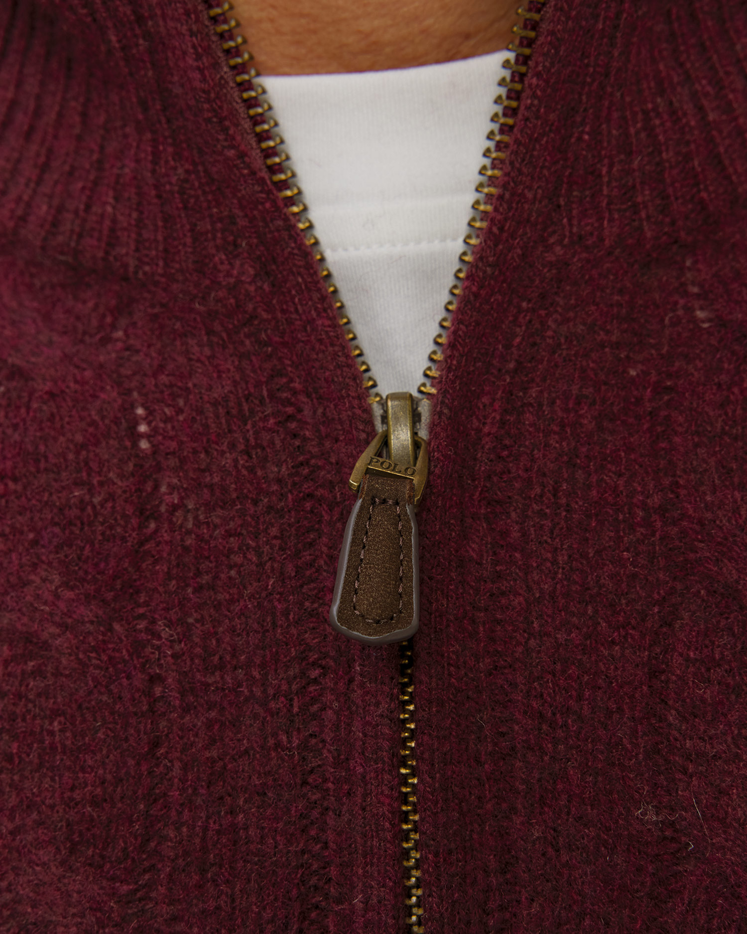 Pull en laine bordeaux pour hommes Polo Ralph Lauren