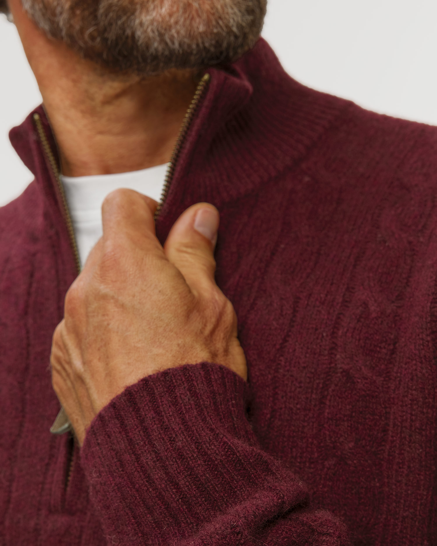 Bordowy sweter wełniany męski Polo Ralph Lauren