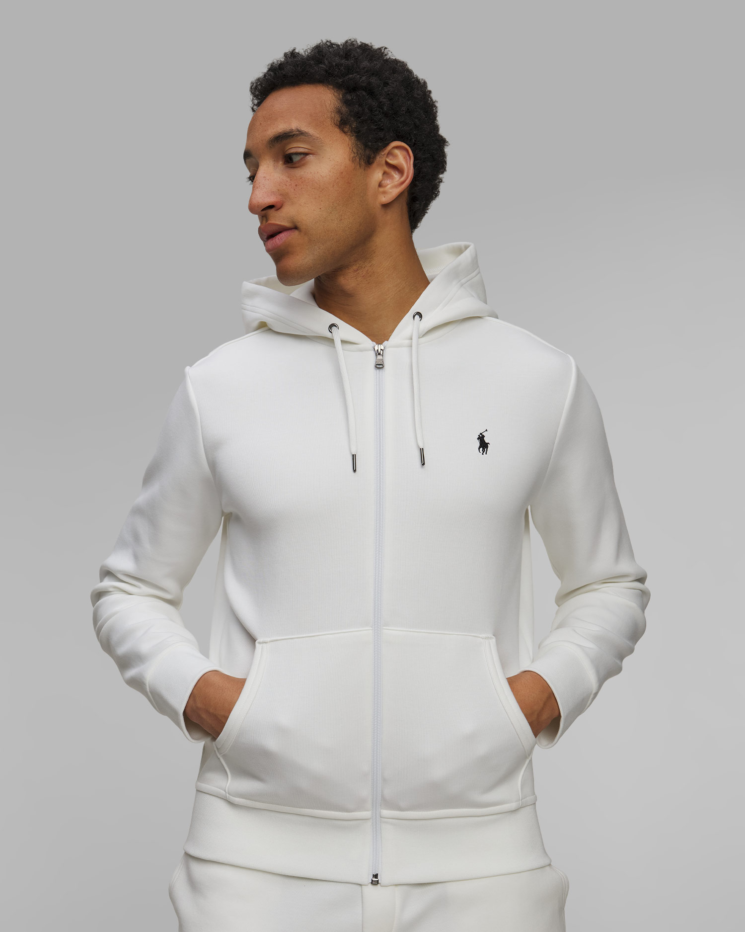 Sweat-shirt blanc pour hommes Polo Ralph Lauren, Couleur: Biały