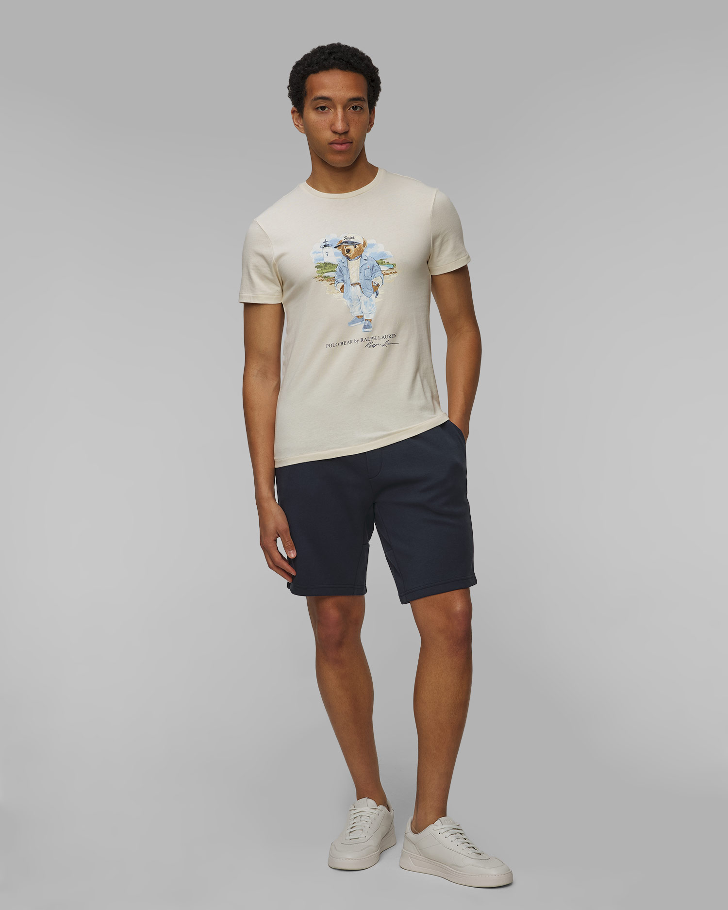 Tmavě modré pánské teplákové šortky Polo Ralph Lauren