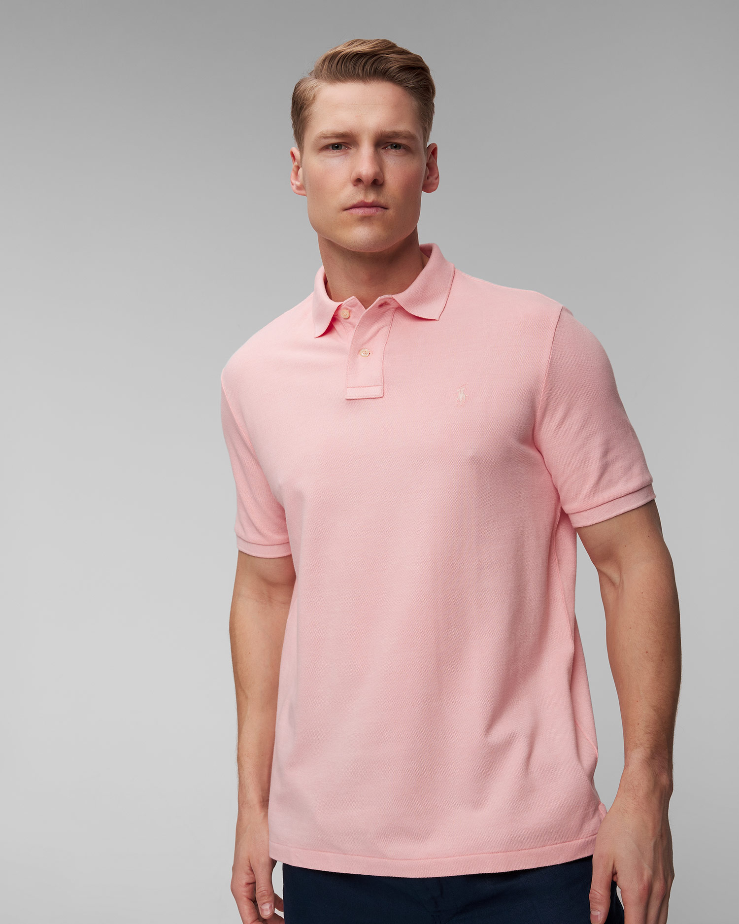 Růžová pánská polokošile Polo Ralph Lauren, Barva/Vzor: Różowy