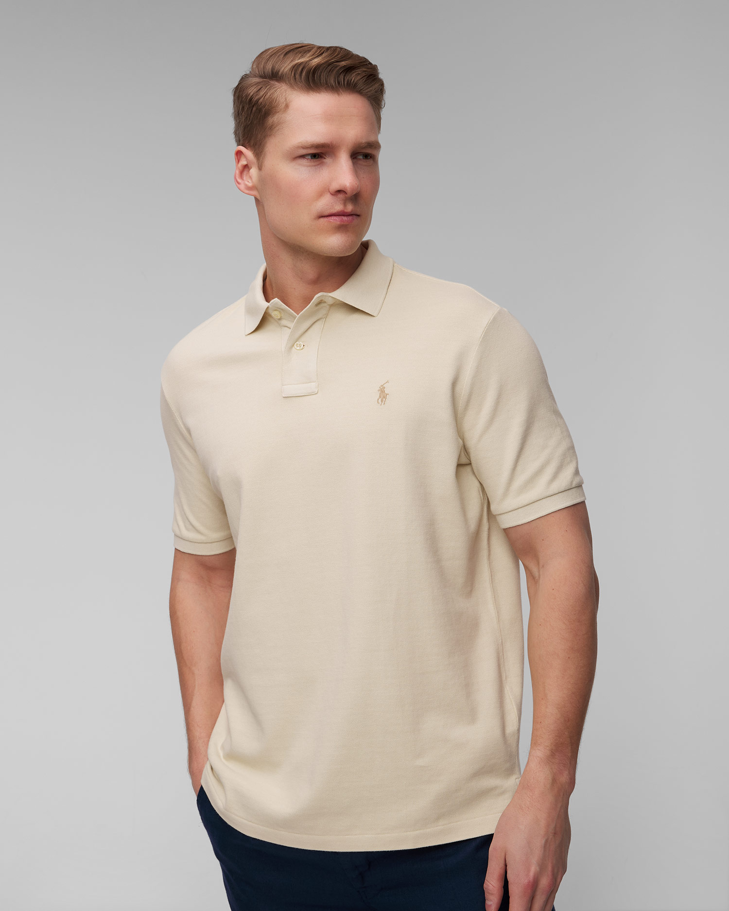 Béžová pánská polokošile Polo Ralph Lauren, Barva/Vzor: Beżowy