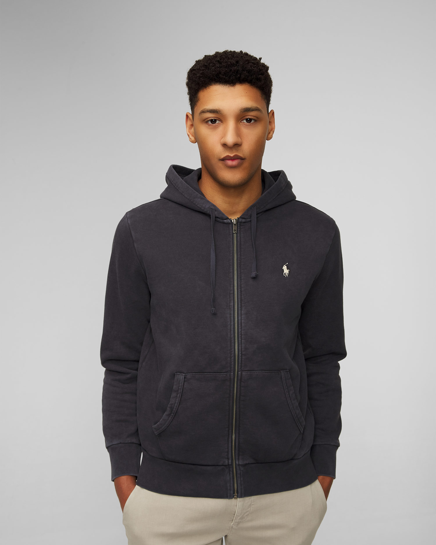 Grafitowa bluza z kapturem męska Polo Ralph Lauren