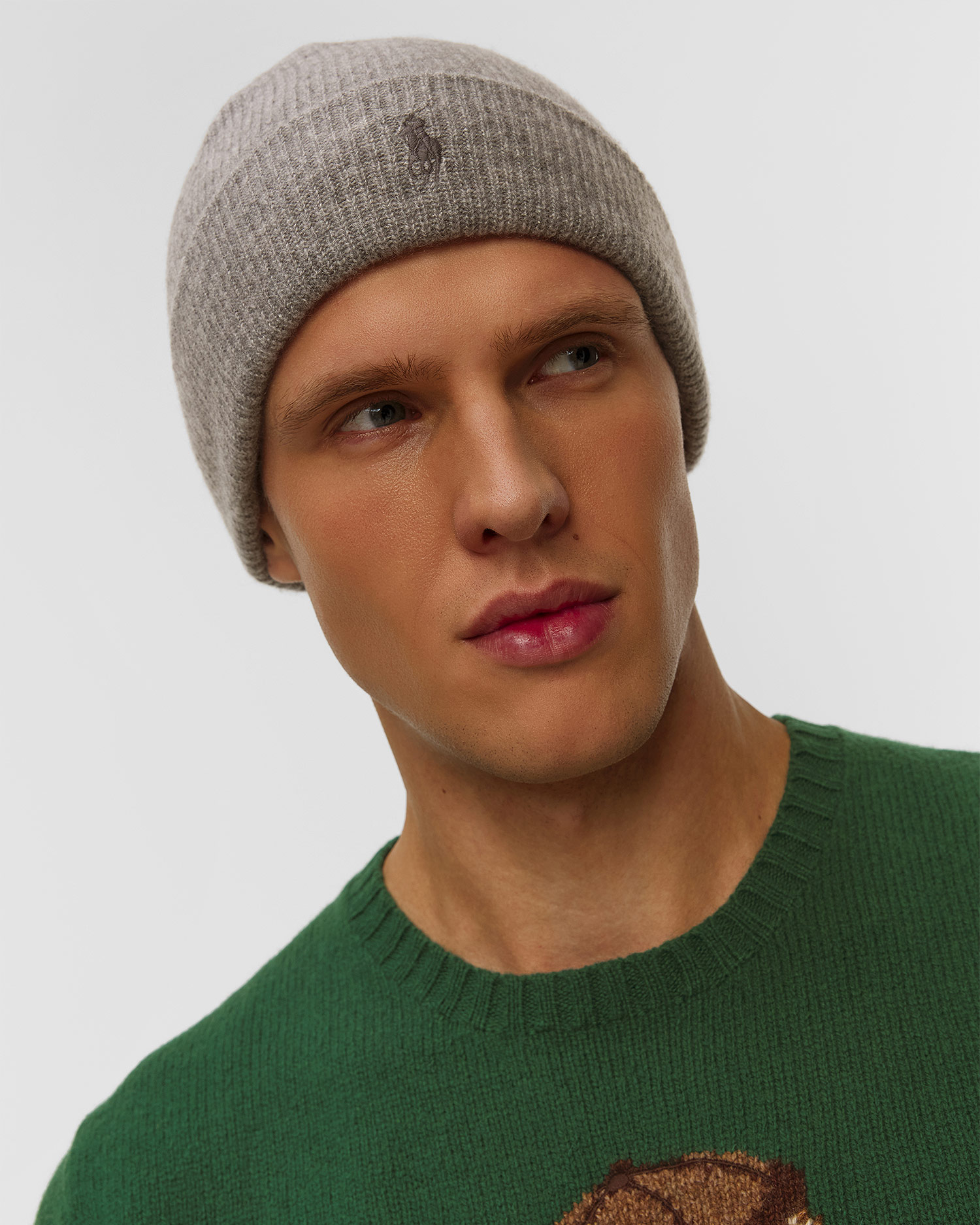 Berretto grigio in cashmere da uomo Polo Ralph Lauren