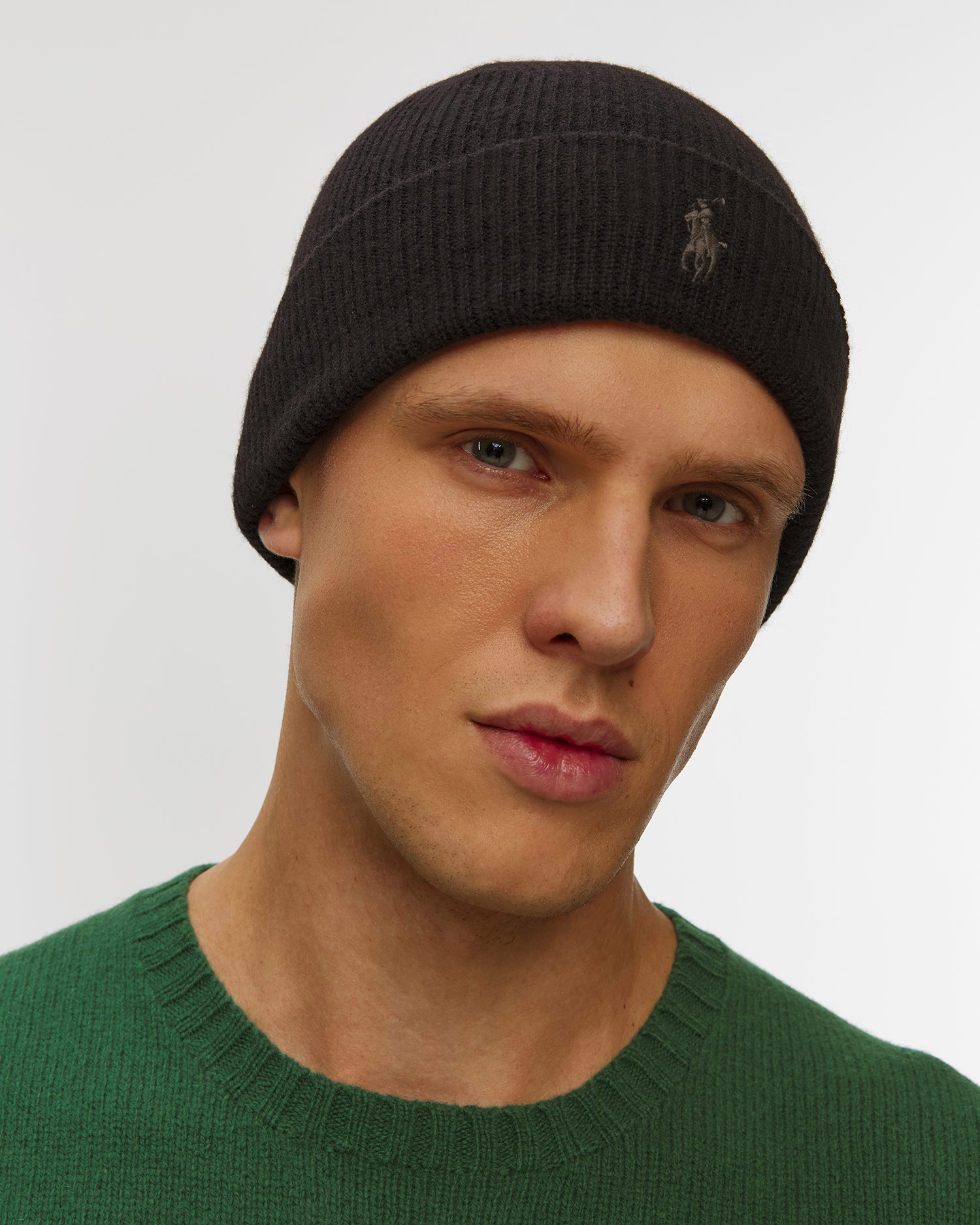 Černá pánská kašmírová čepice Polo Ralph Lauren